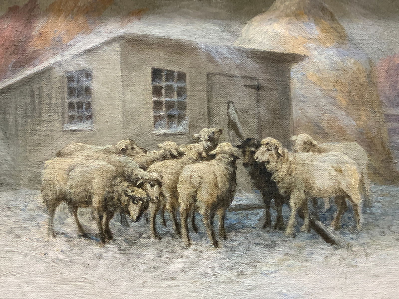 Francis Wheaton Sgd Sheep Herd Oil Painting (1 of 8)