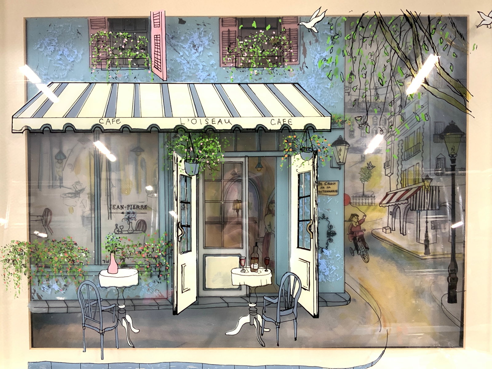 Jean Pierre Weill 3D Glass Panel Serigraph Cafe (1 of 11)