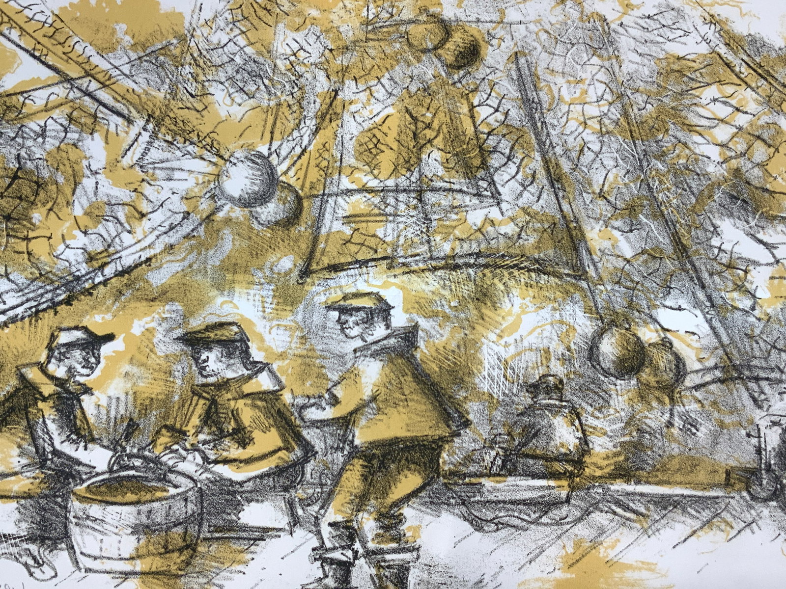 Chaim Gross Sgd Fisherman Silk Screen On Paper (1 of 9)