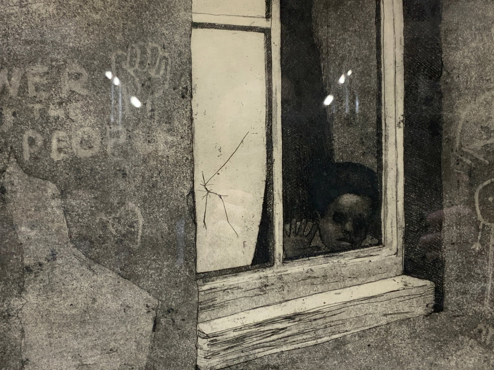 Francis Besner Newman Sgd Looking Outside Etching (1 of 10)