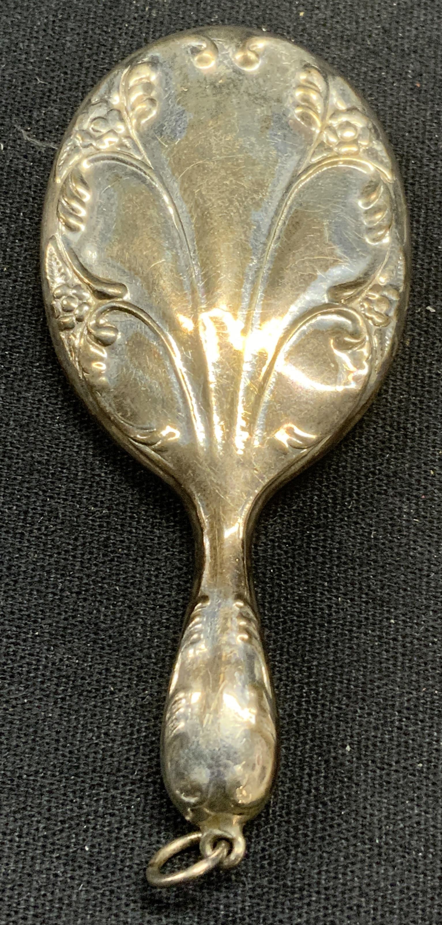 Vintage Sterling Silver Hand Mirror Pendant (1 of 7)