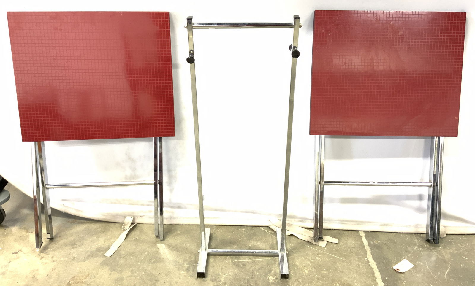 MCM Pr Chrome Folding Tables & Rack (1 of 9)