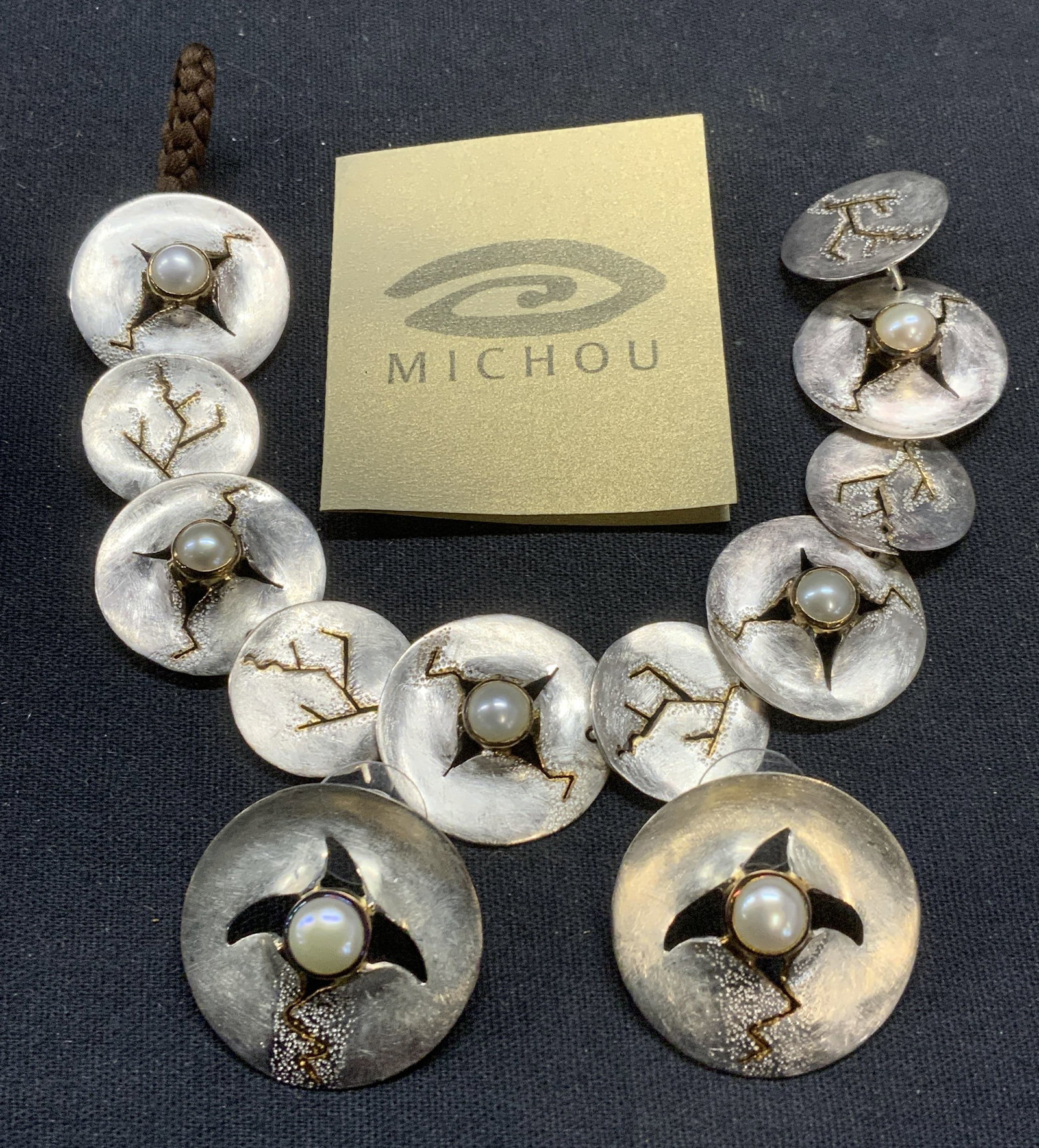 2 Michou Sterling Silver Pearl Bracelet & Earrings (1 of 8)