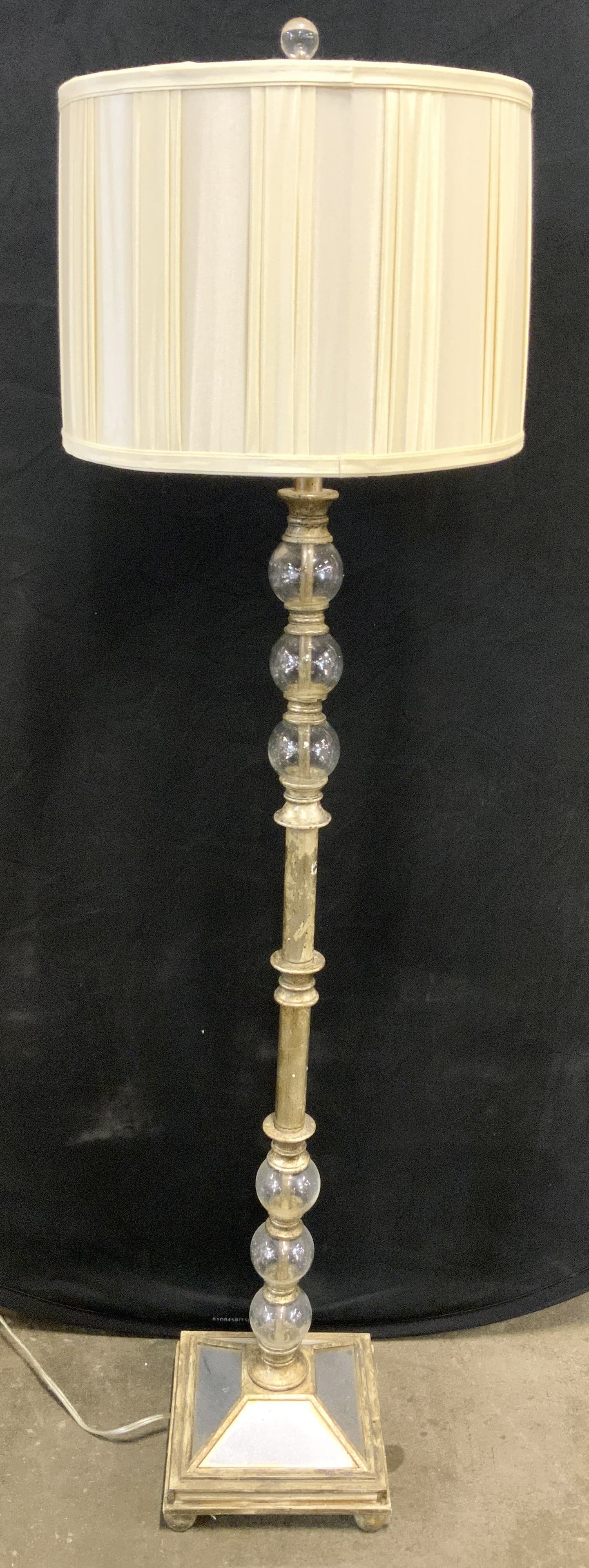 Mid Century Metal Floor Lamp W Glass Orbs & Shade (1 of 9)