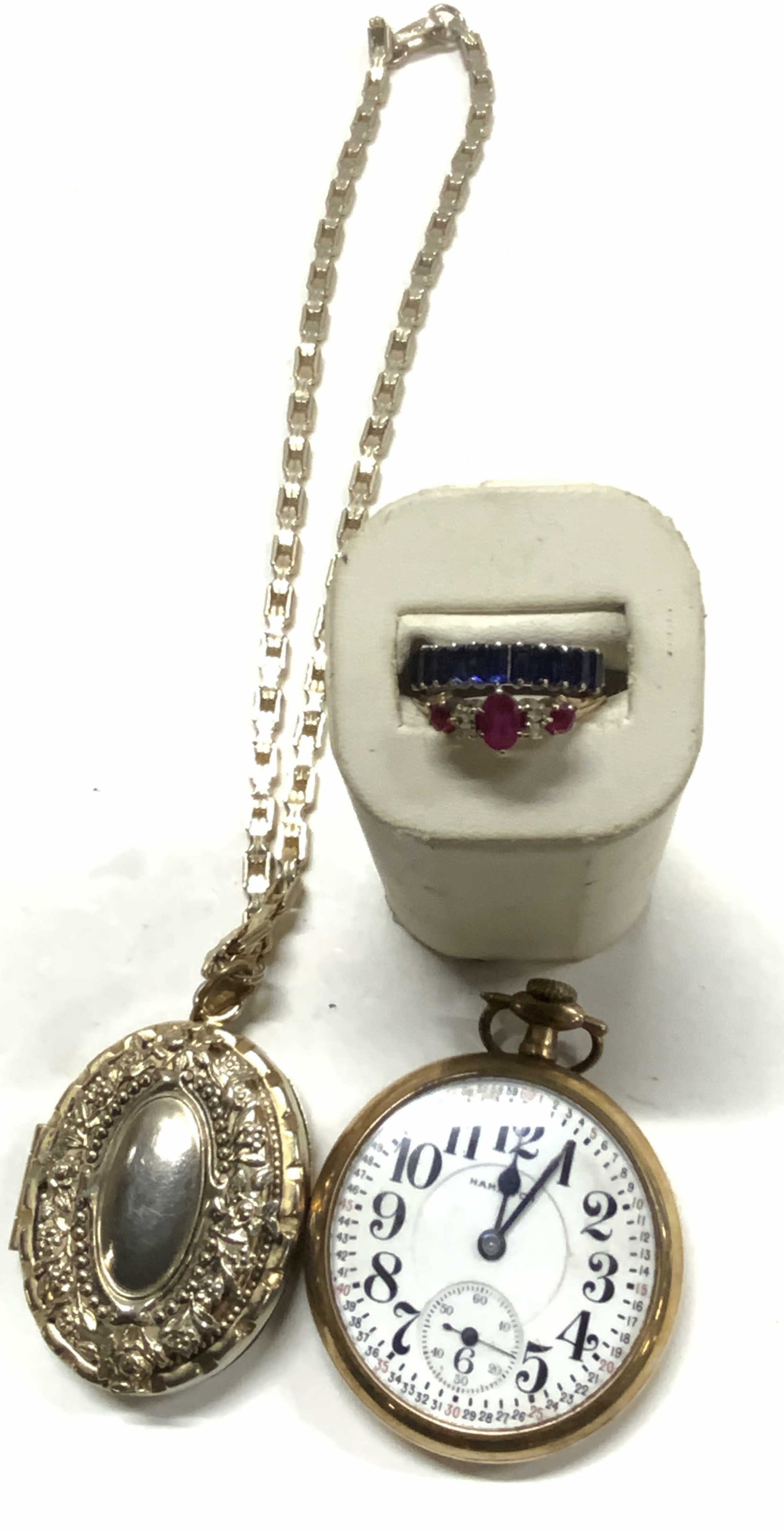 4 Jewelry, Gold &Gem Rings Hamilton Pocketwatch + (1 of 11)