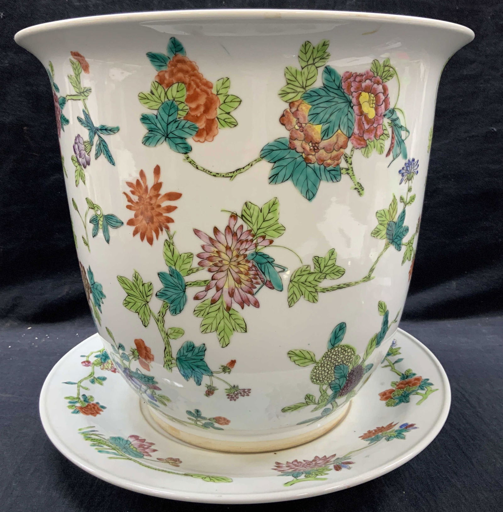 Hand Painted Floral Asian Ceramic Planter (1 of 9)