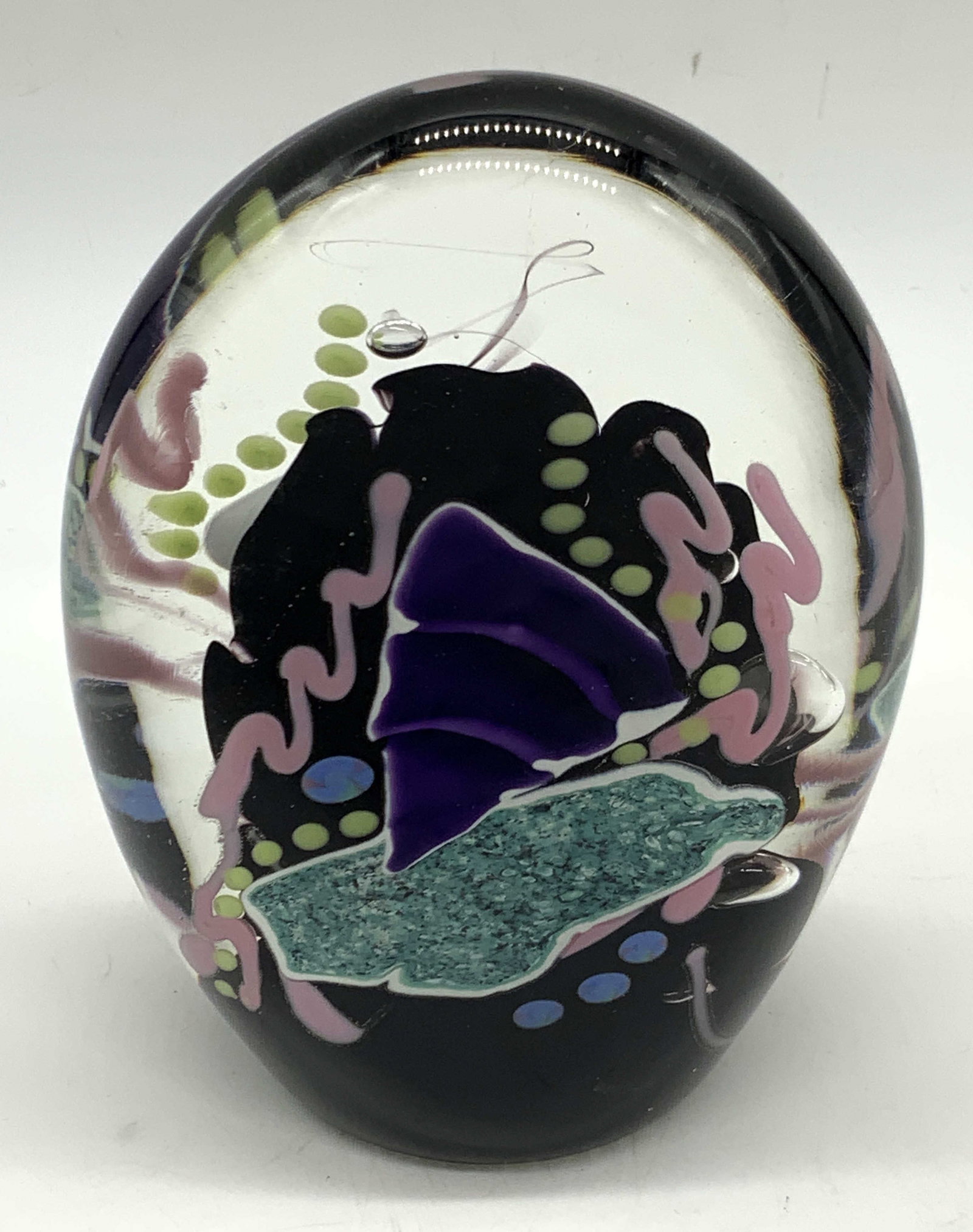 D.Bagwell Sgd Abstract Art Glass Paperweight 1990 (1 of 8)