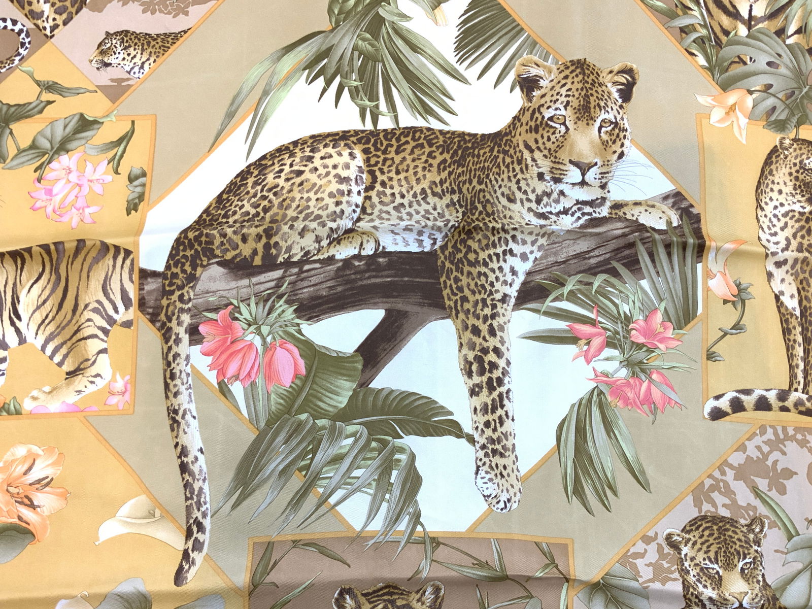 Salvatore Ferragamo Tiger & Leopard Silk Scarf, IT (1 of 10)