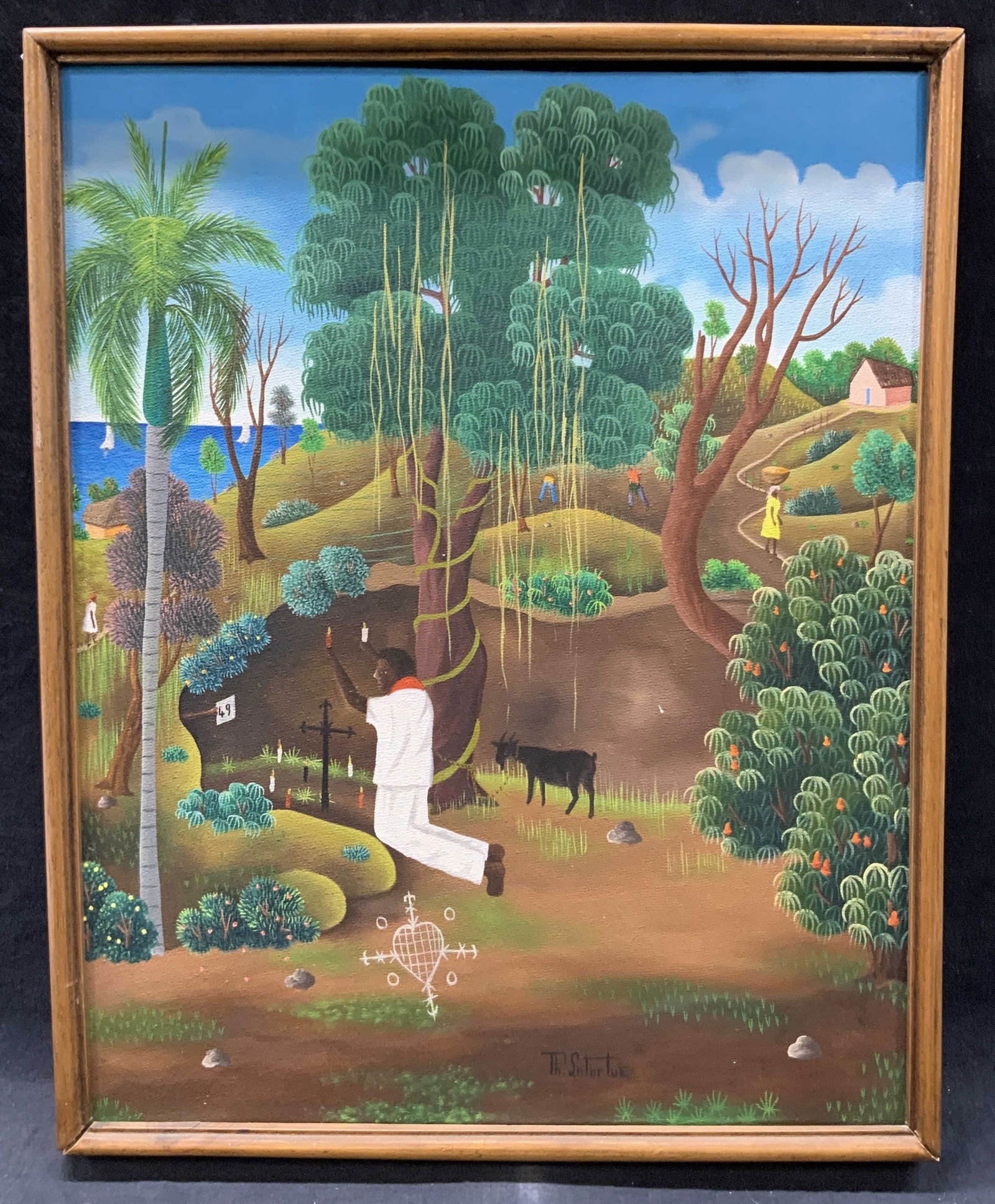 Ph.Latortue Sgd Haitian Village Oil Painting (1 of 11)