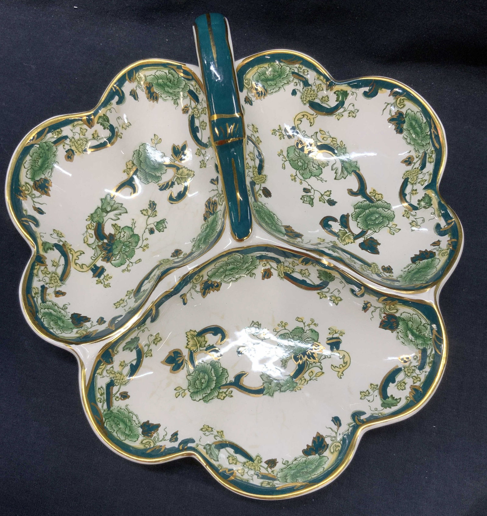 Masons 3-Section Ironstone Appetizer Tray England (1 of 6)