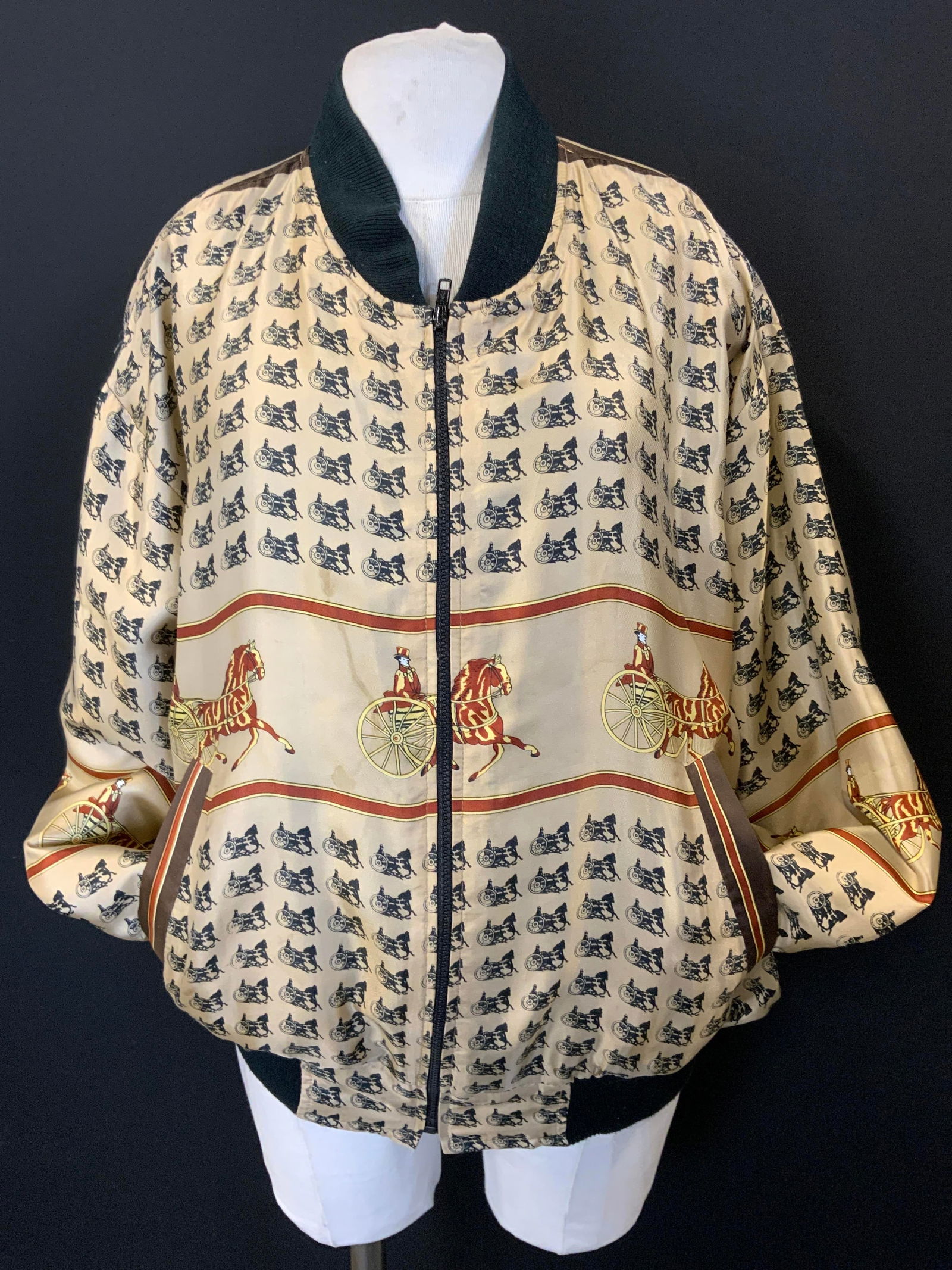 Classic Hermes Style Logo Carriage Silk Jacket (1 of 16)