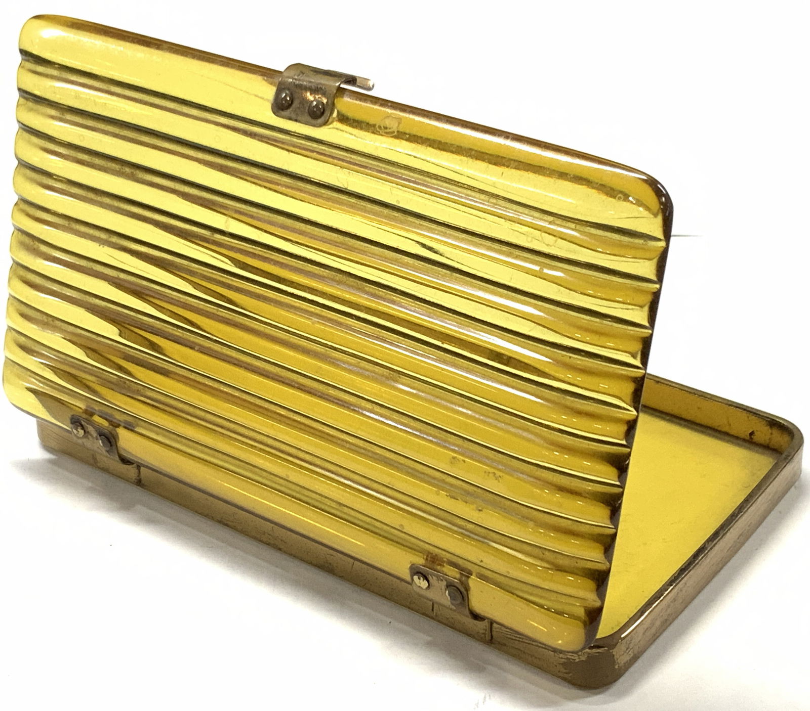 Vtg Brass & Hard Composite Trinket Box, U.S.A (1 of 7)