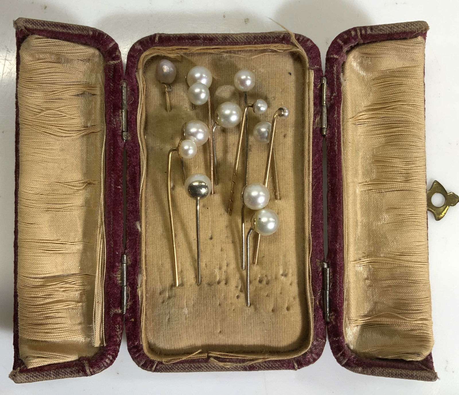 Antique 14k Gold &  Pearl Stick Pins/ Hat Pin, 13 (1 of 7)