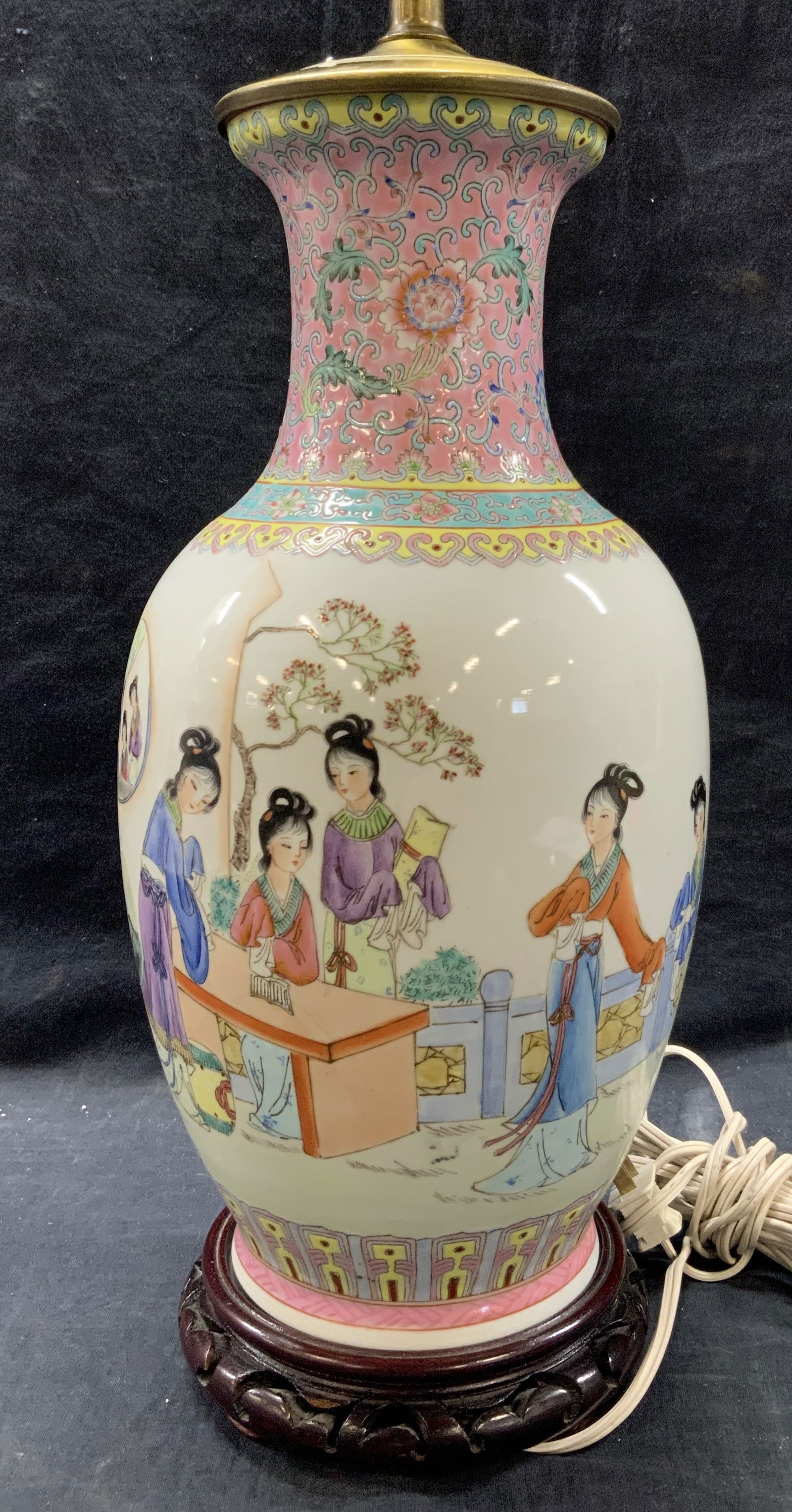 Hand Painted Ceramic Asian Vase Lamp (1 of 9)