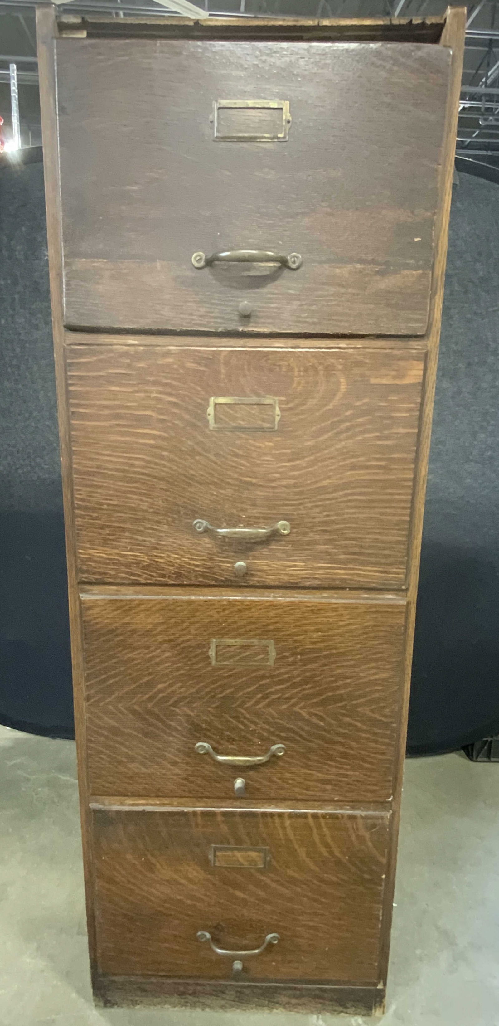 WEIS Vintage Wooden Four Drawer Filing Cabinet (1 of 9)