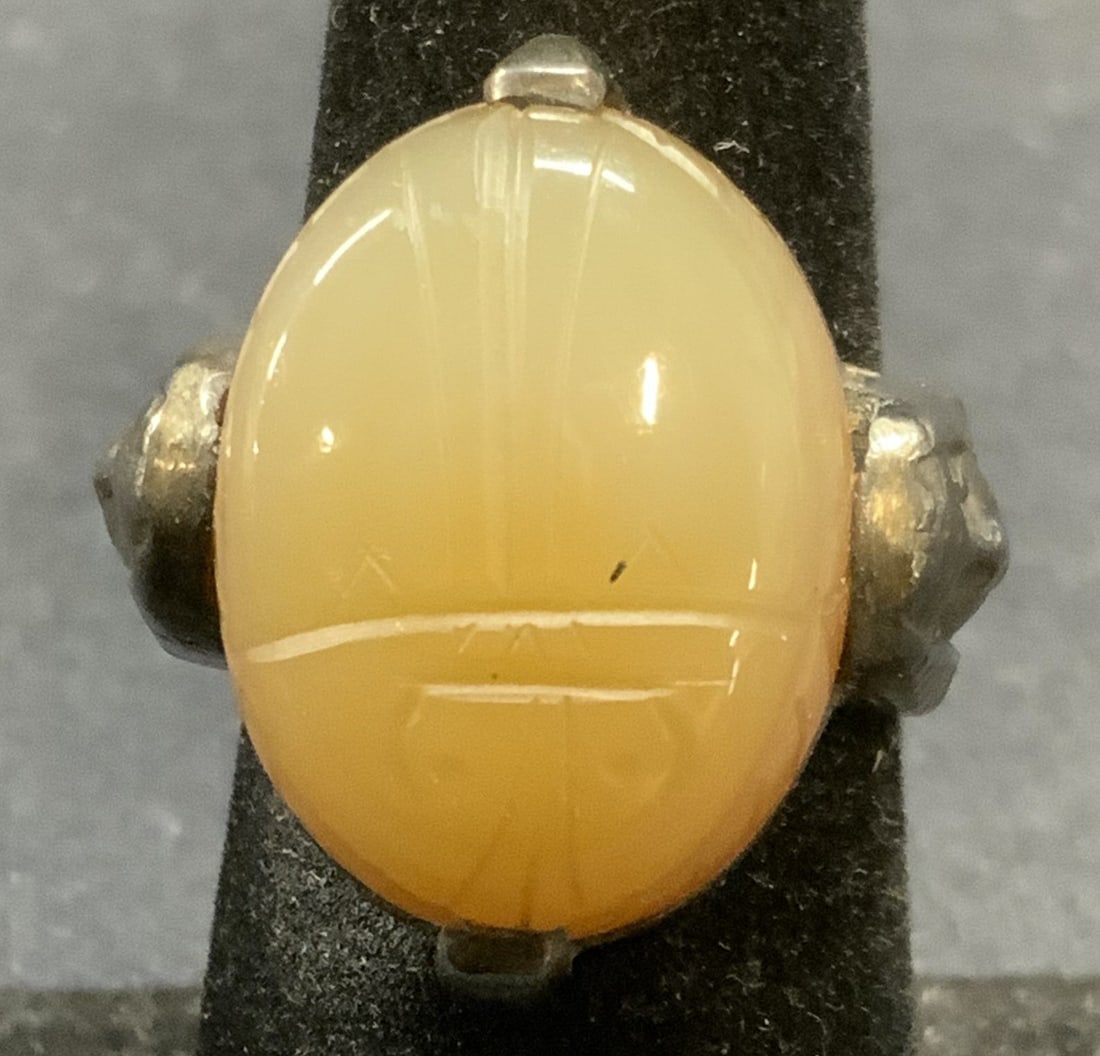 Sterling Silver Egyptian Revival Gem Ring (1 of 6)