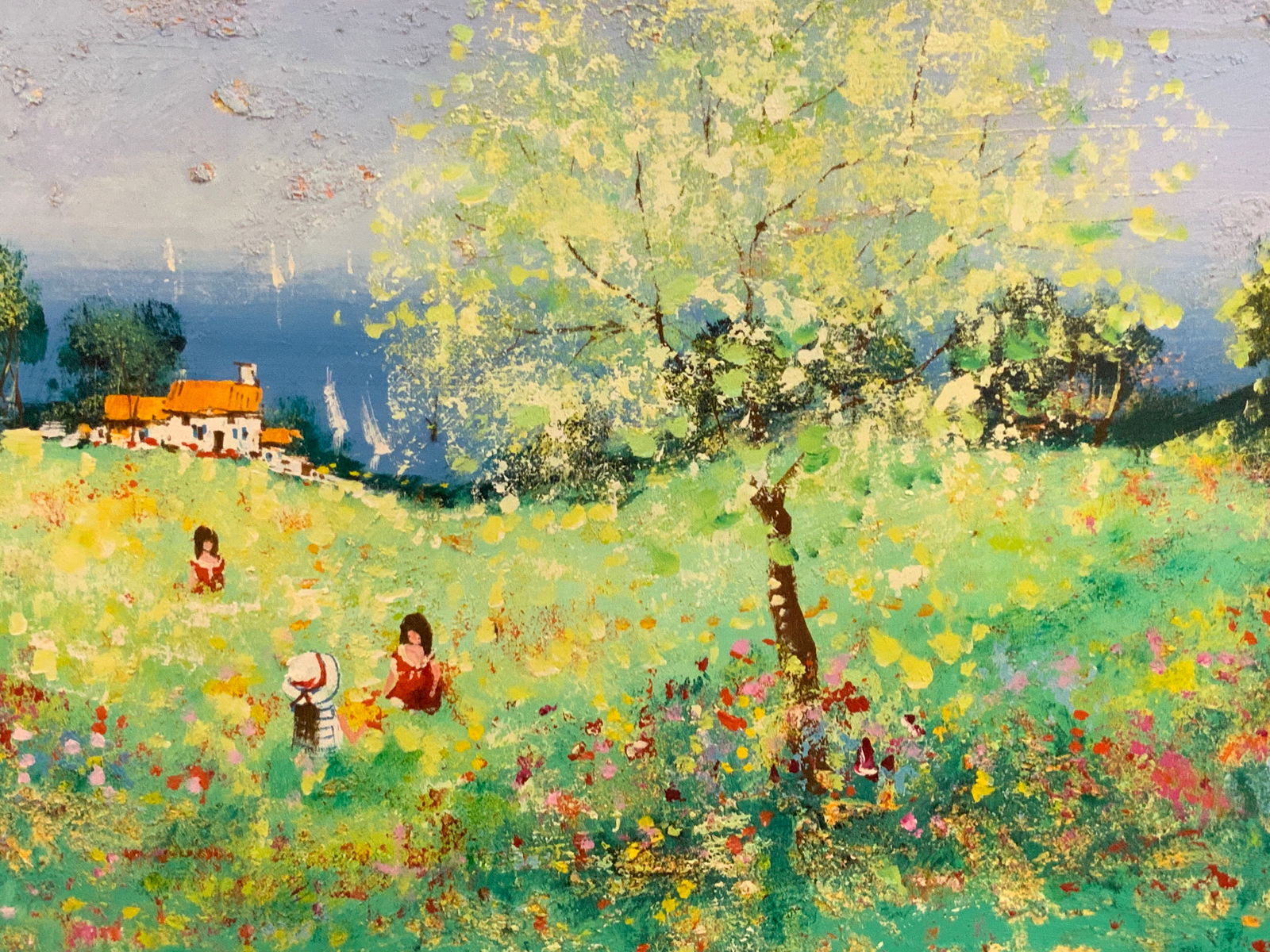 Vtg Val Sgd Landscape Oil Painting On Canvas 3ft (1 of 9)