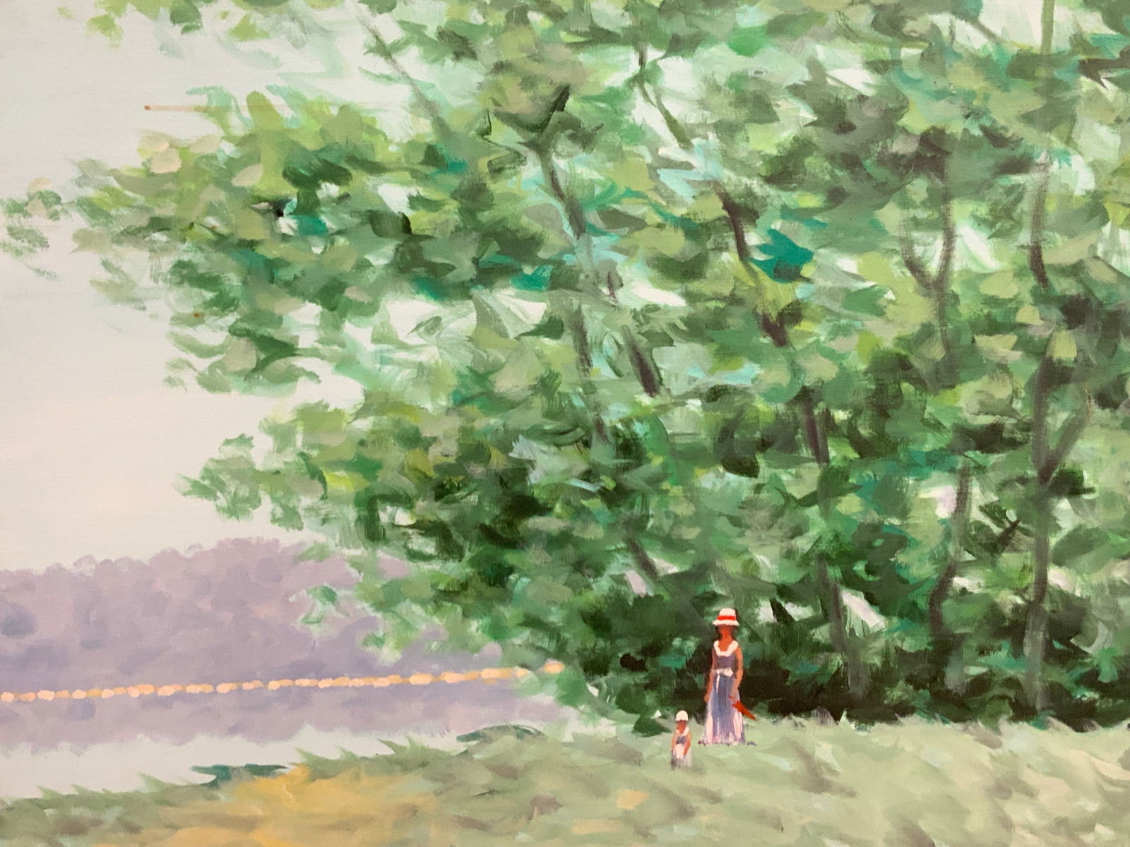 Vtg Mother & Child In Landscape Oil Painting 3ft (1 of 6)