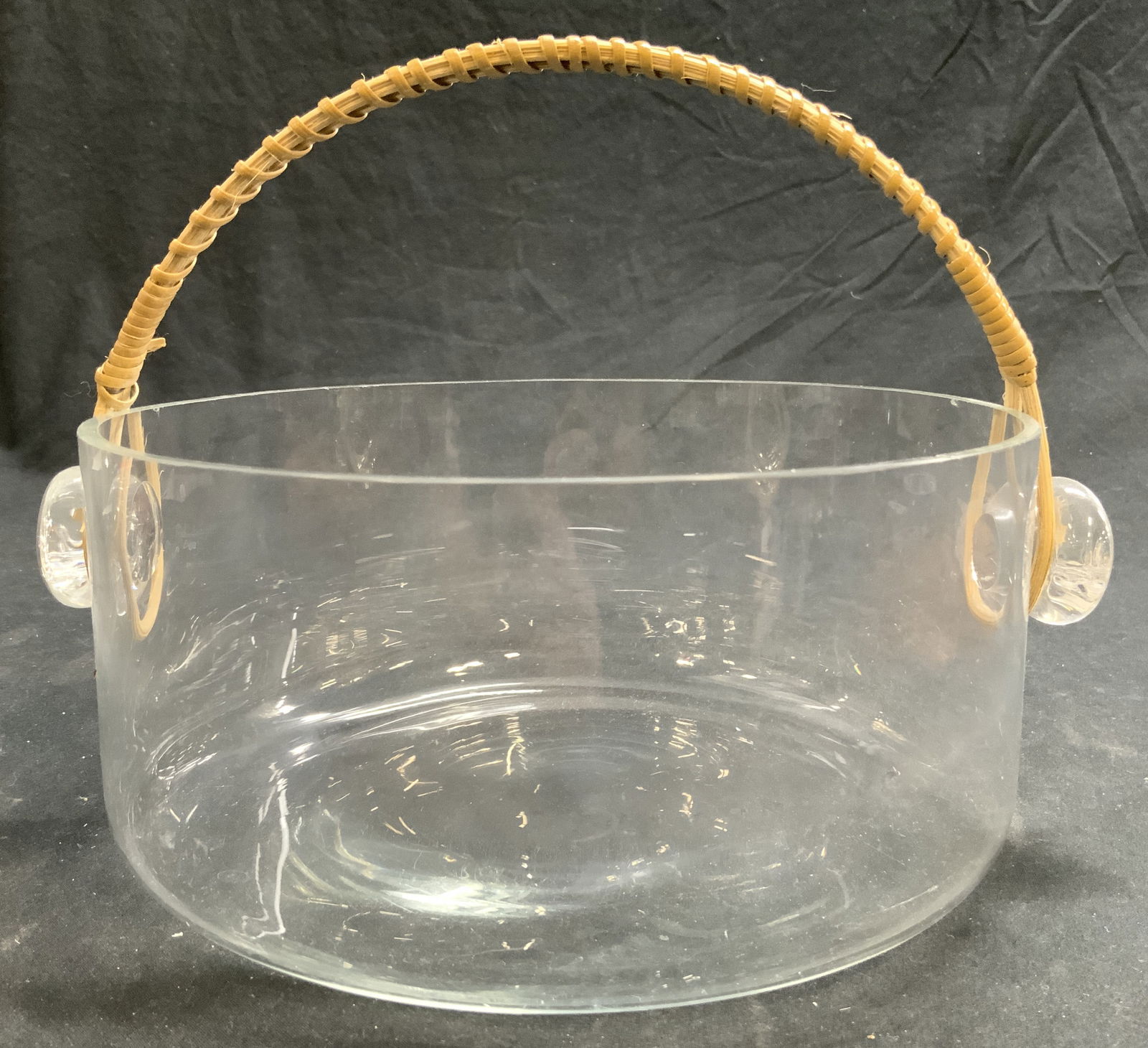 Glass Vessel W Arched Wicker Handle (1 of 7)
