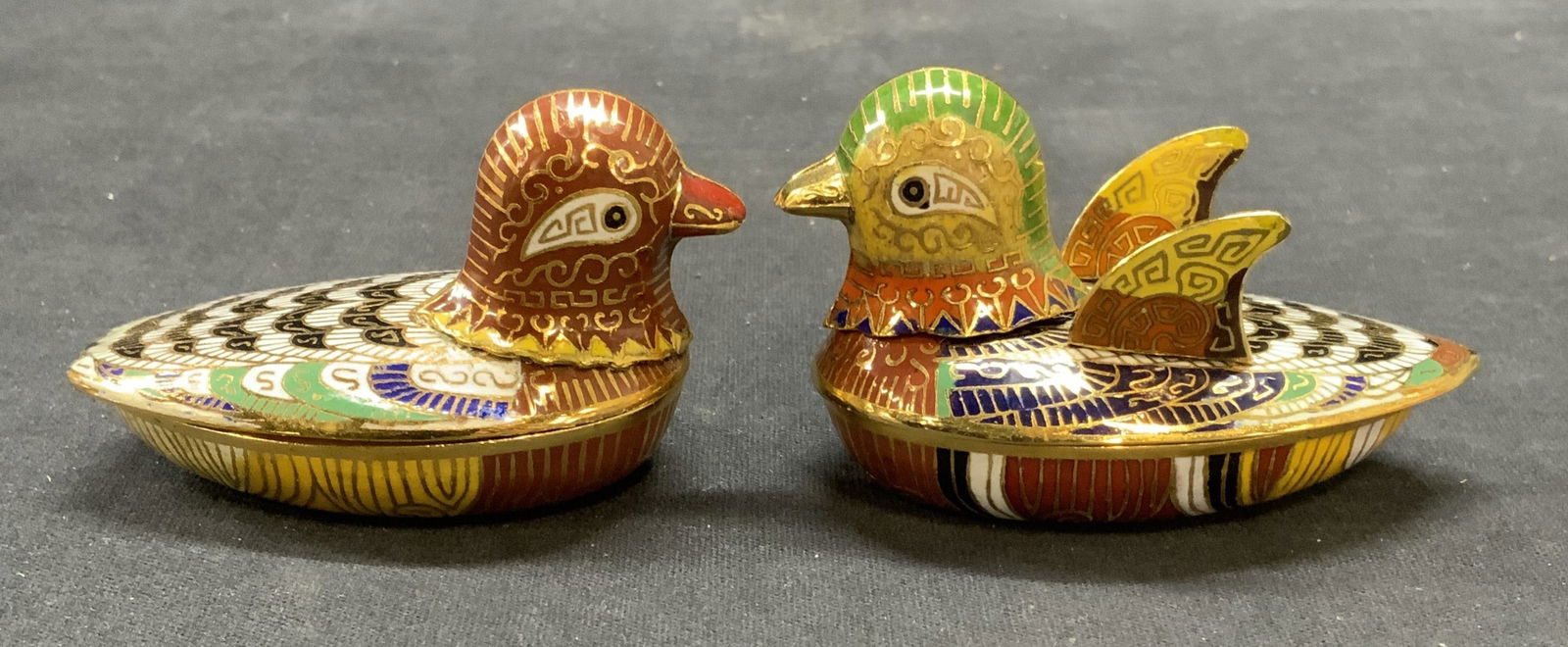 Lot 2 Cloisonne Duck Trinket Boxes (1 of 7)