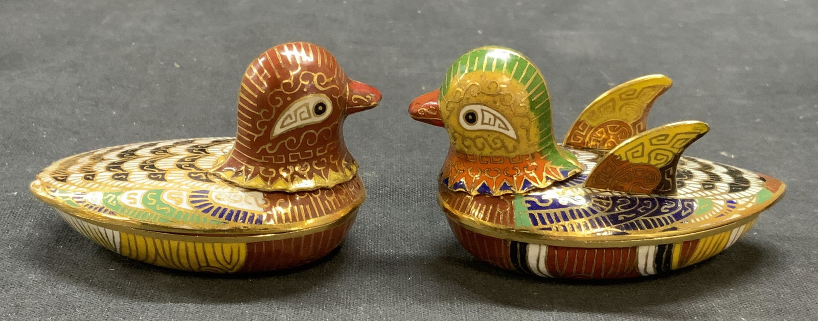 Lot 2 Cloisonne Duck Trinket Boxes (1 of 7)
