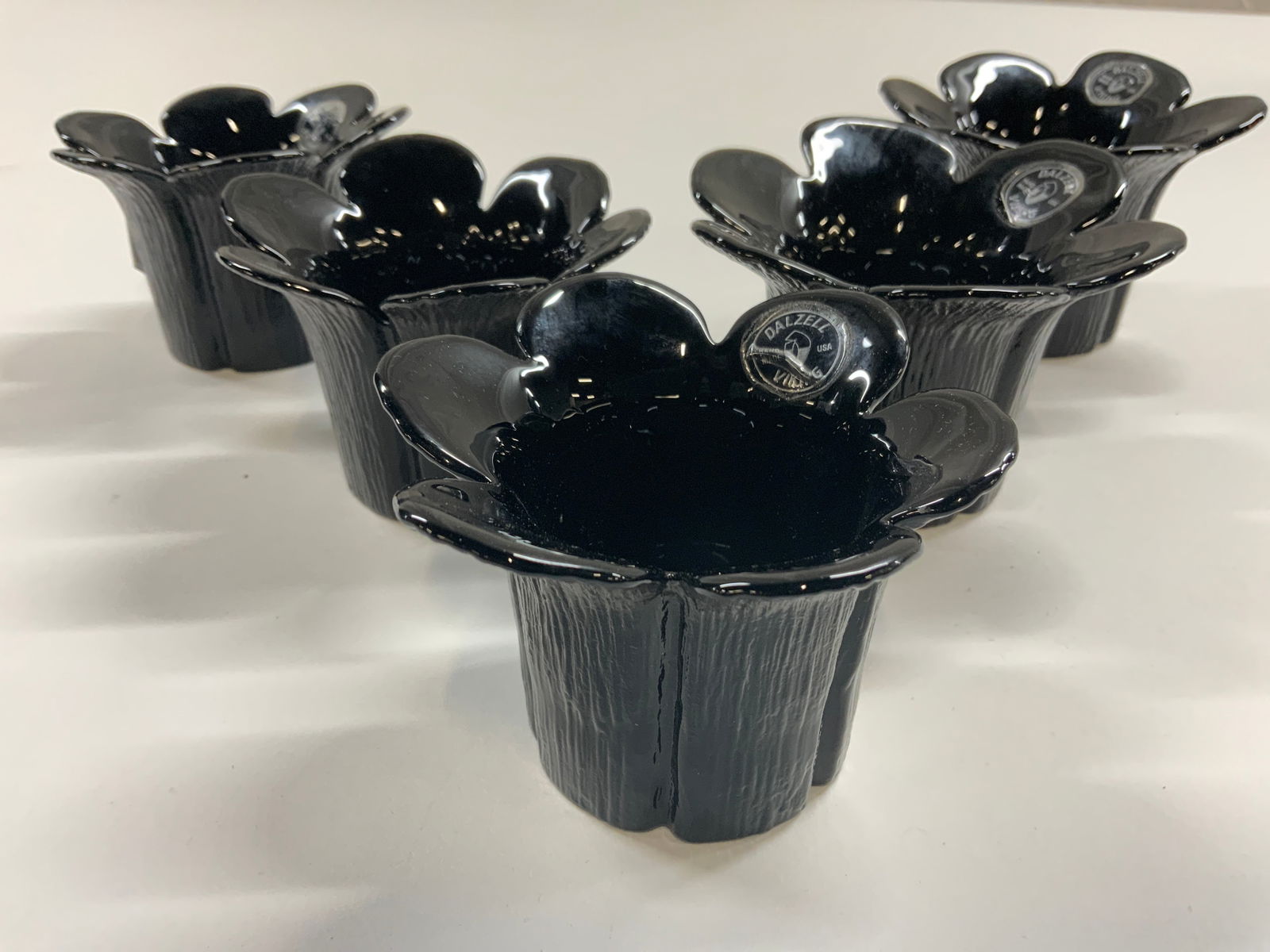 DALZELL VIKING Set 5 Floral Form Glass Vessels (1 of 6)