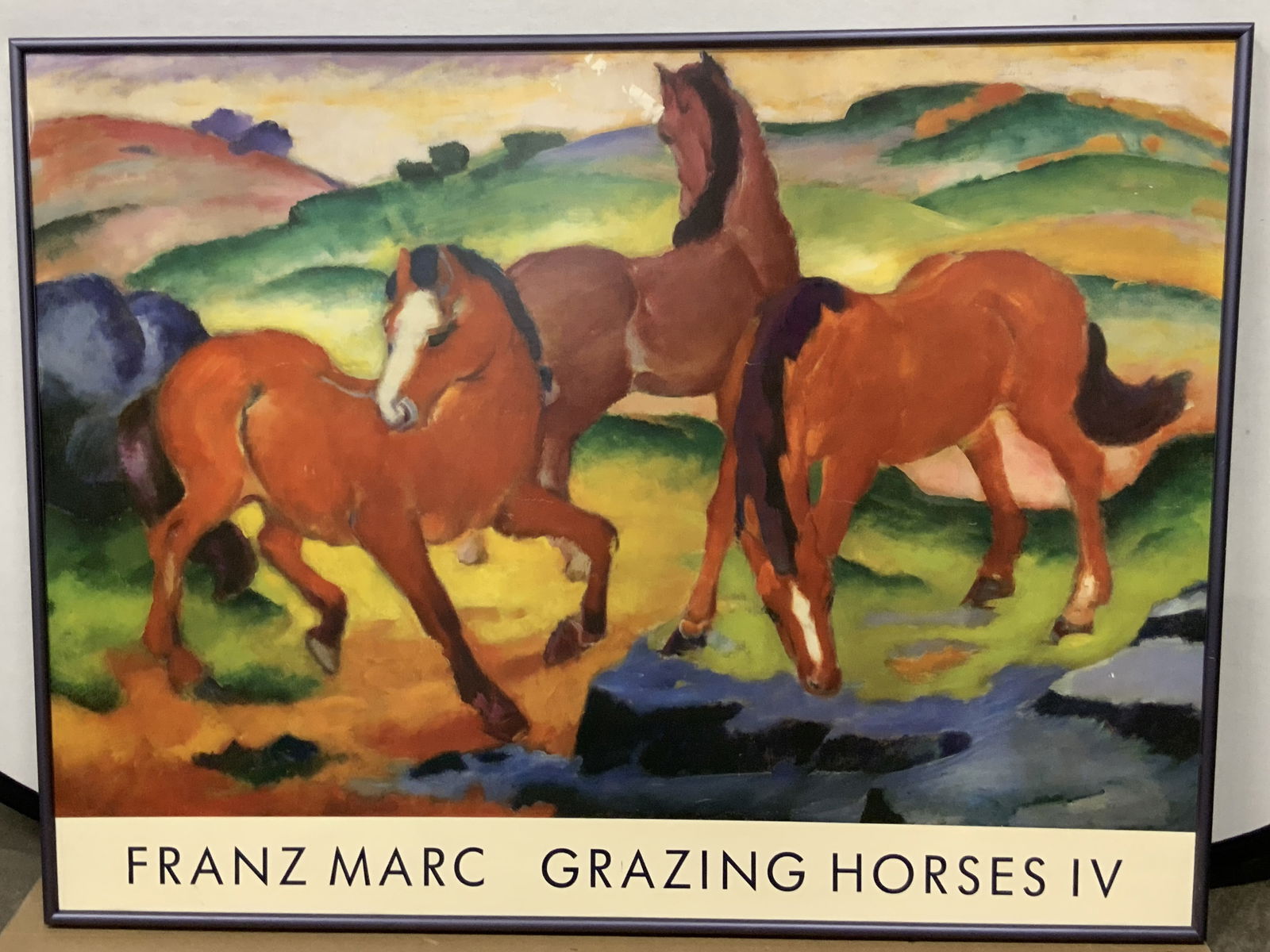 35 x 46 Inch Franz Marc Grazing Horses IV Litho (1 of 9)