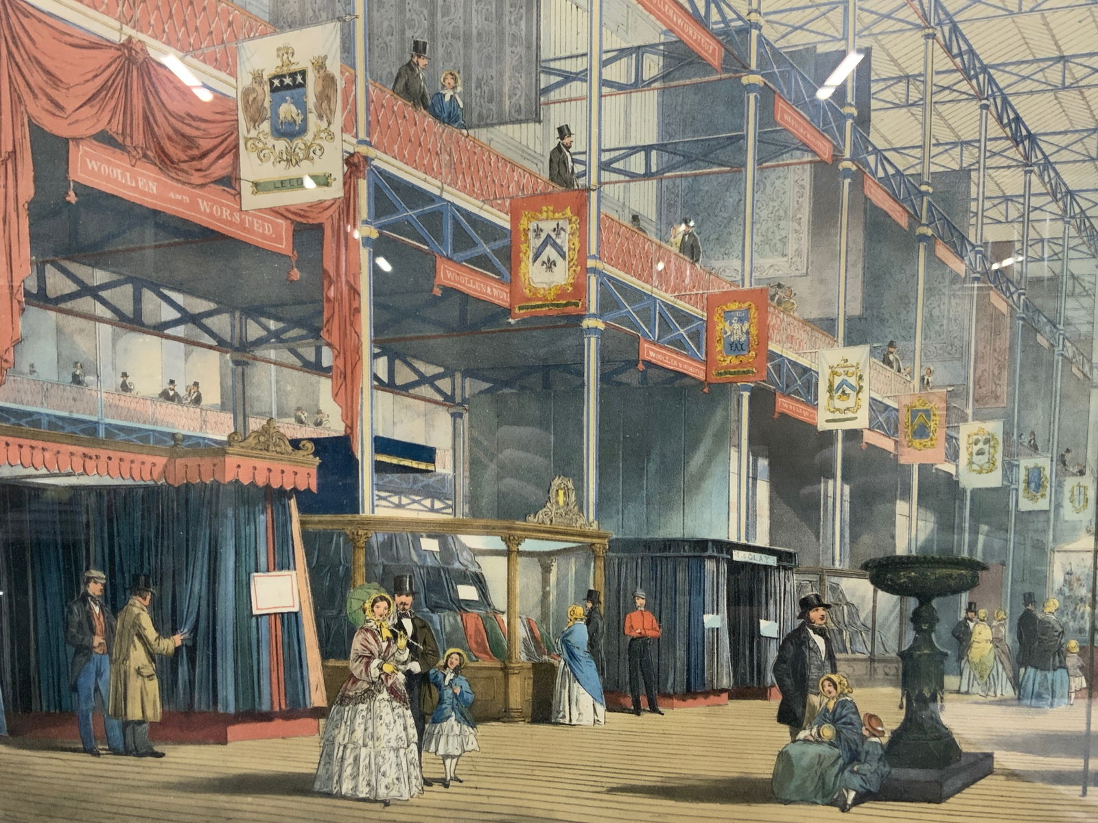 Antq Woollen Colored Plate Etching Litho (1 of 11)