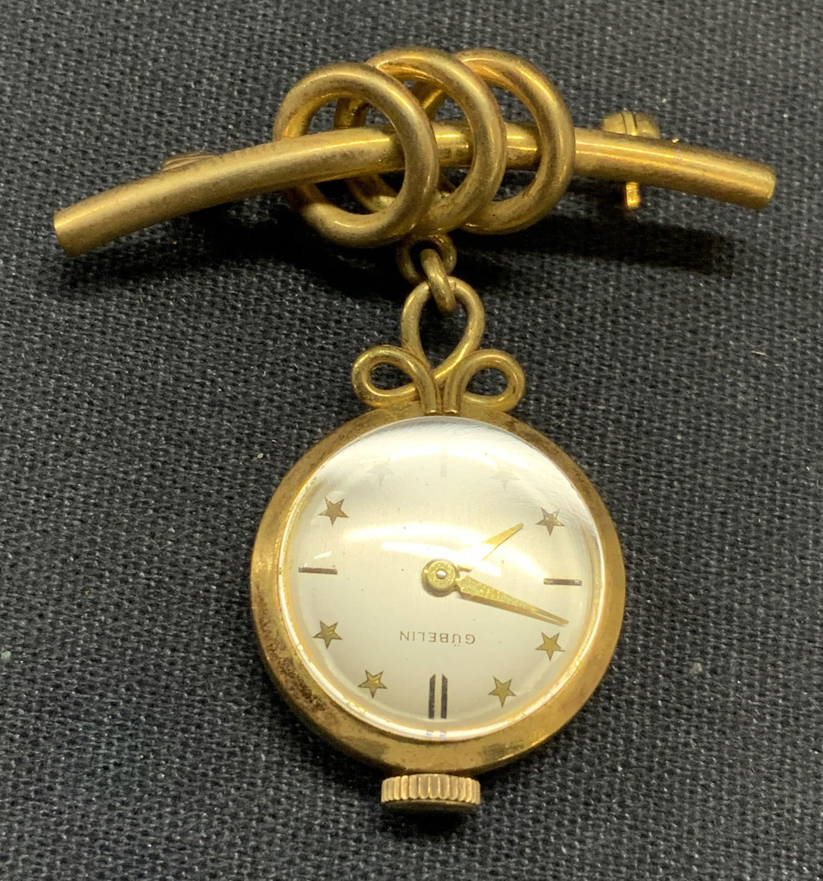 18k Gold Gubelin Watch Pendant Brooch (1 of 7)