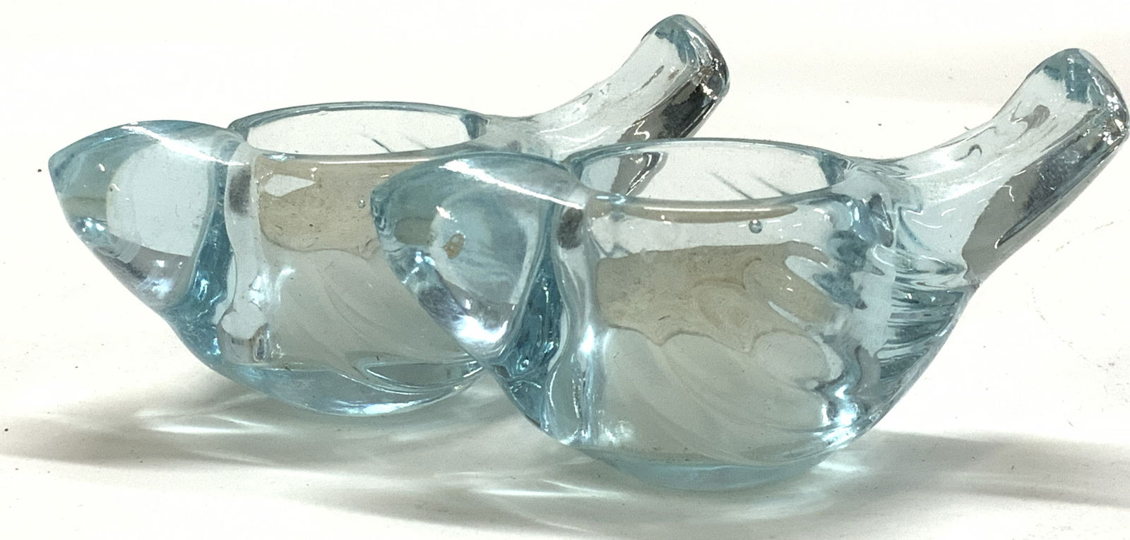 Crate&Barrel Blue Glass Bird Fig. Candle Holders (1 of 6)