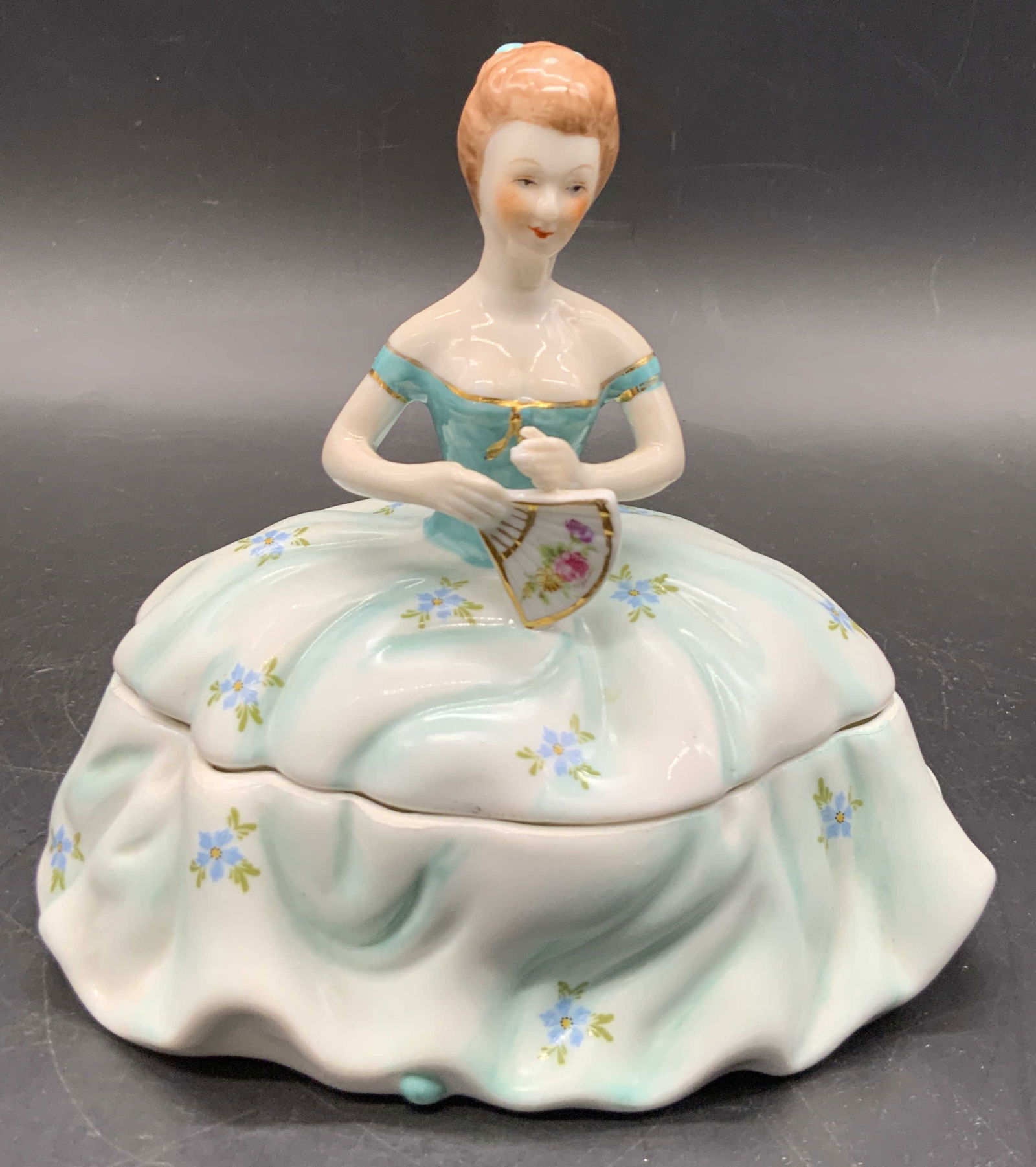 Vntg Limoges Victorian Female Figure Trinket Box (1 of 9)