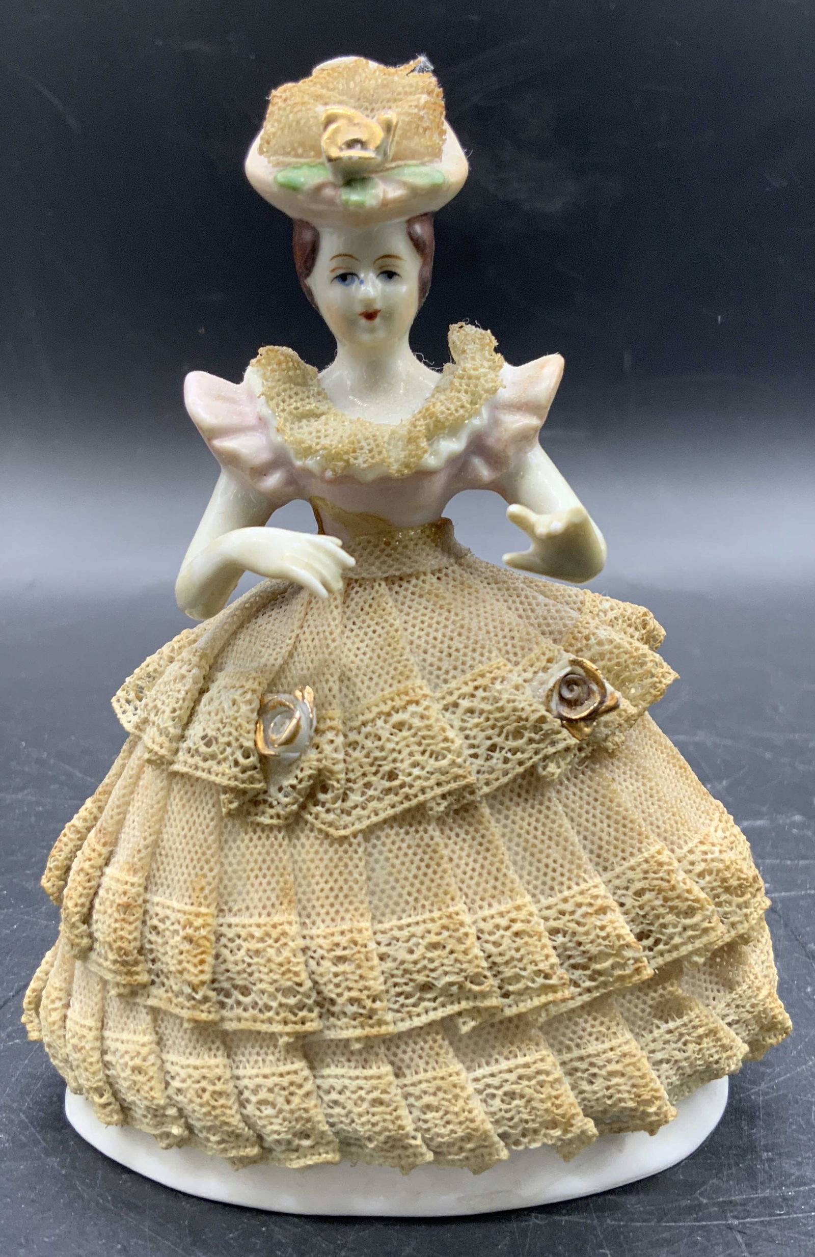 Vintage Hand Painted Lace Porcelain Female Figural (1 of 7)
