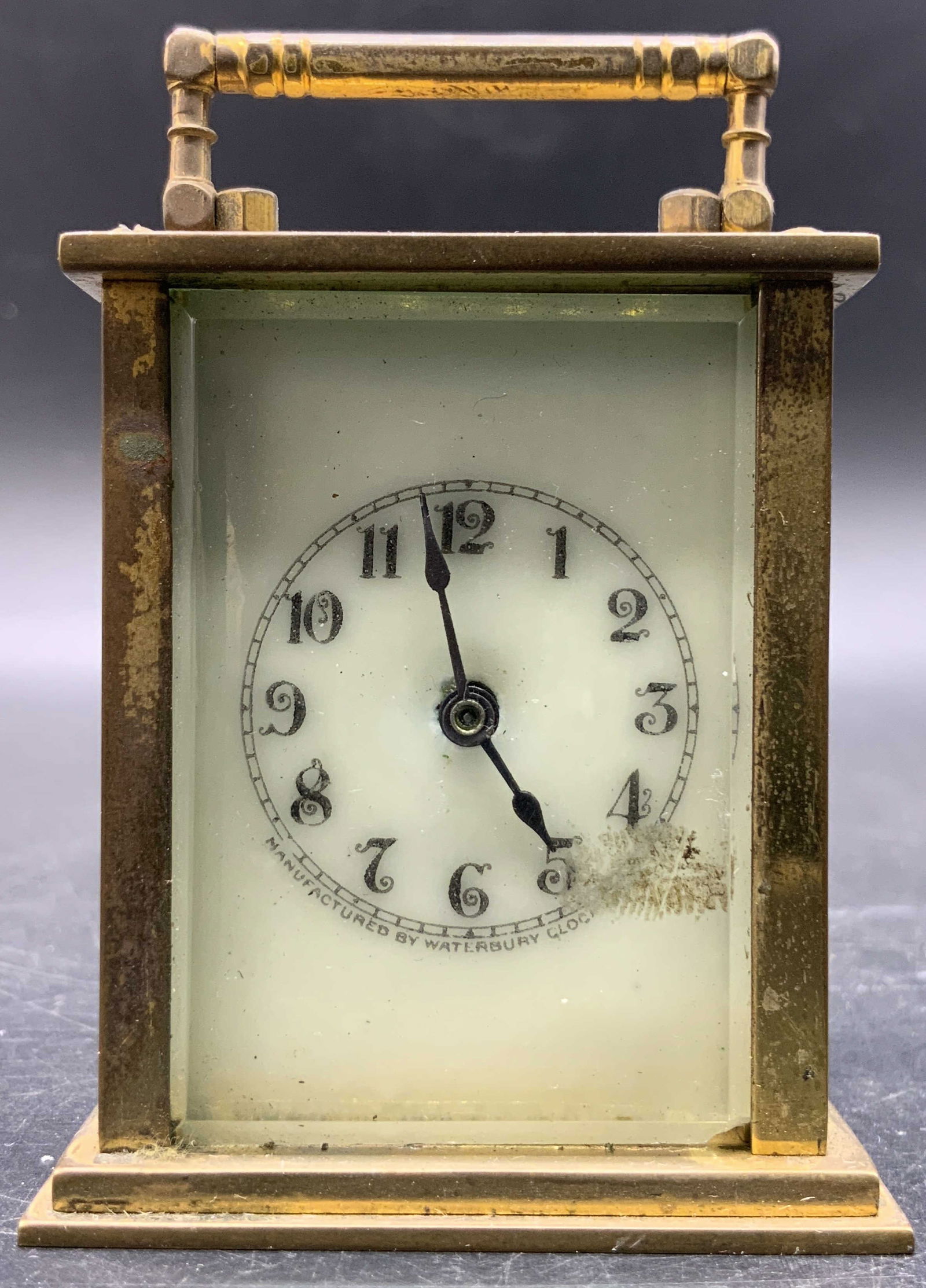 WATERBURY CLOCK CO. USA Antq Mini Carriage Clock (1 of 8)