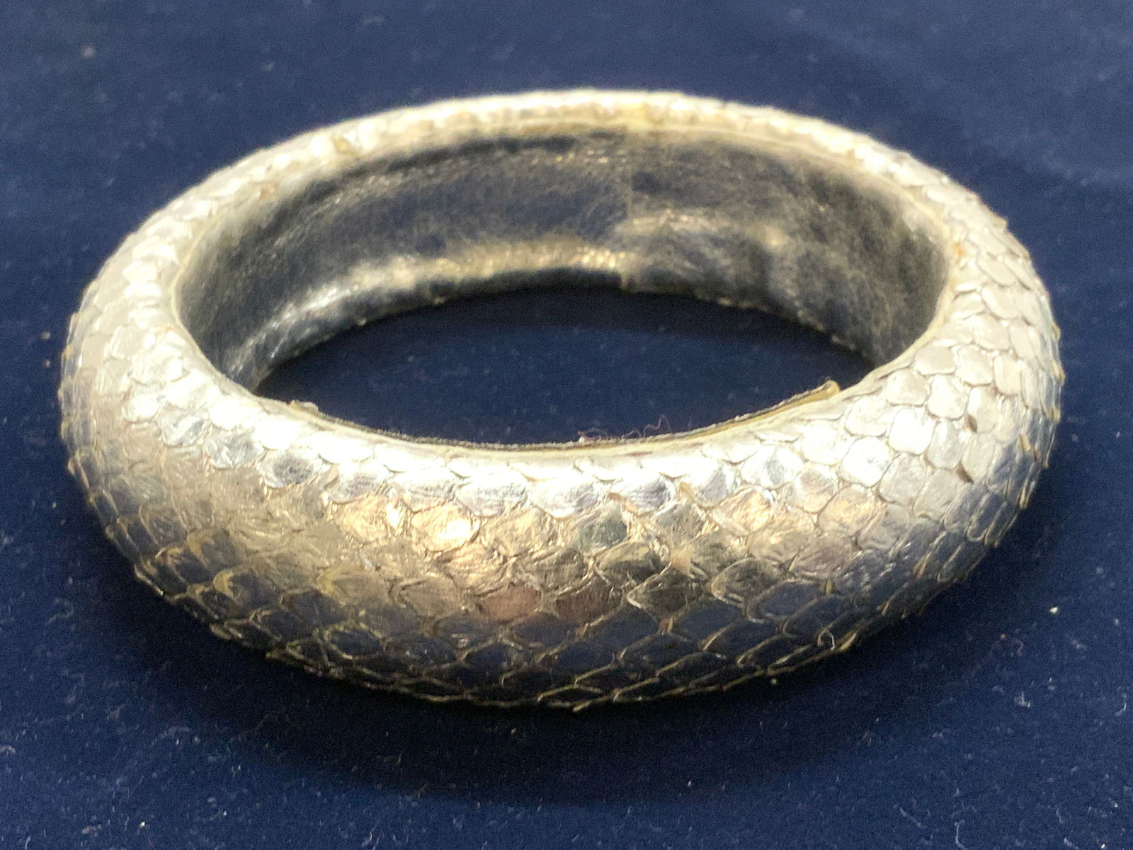 Ted Rossi NYC Silver Tn Snakeskin Bangle Bracelet (1 of 6)