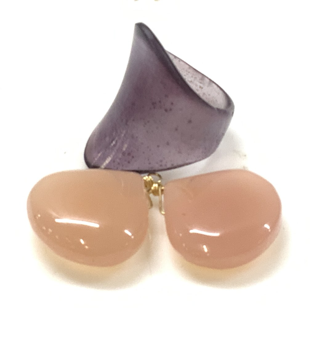 Lot 3 Jewelry Davin Glass Ring, Glass Charms (1 of 6)