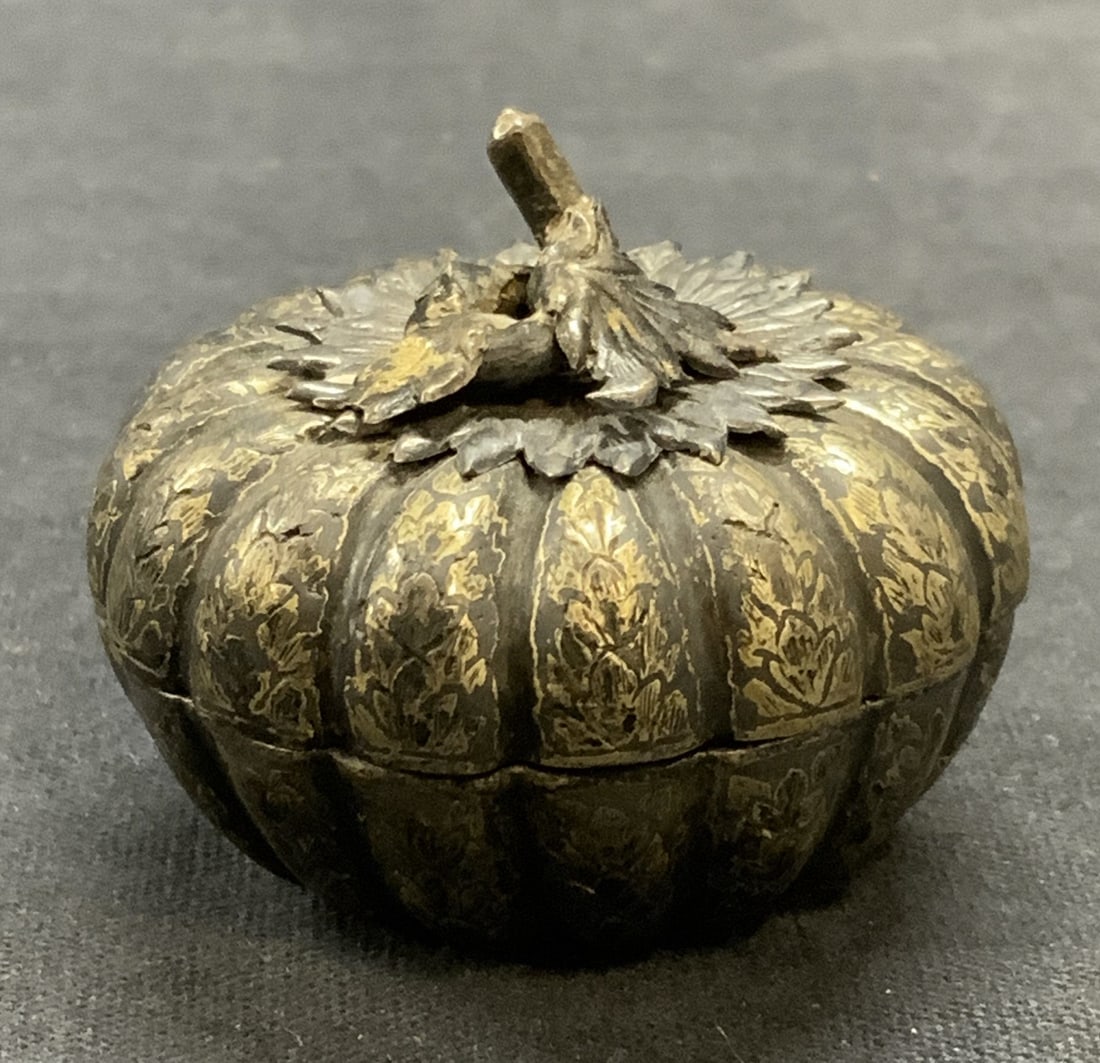 Vintage Silver Plated Pumpkin Trinket Box (1 of 6)