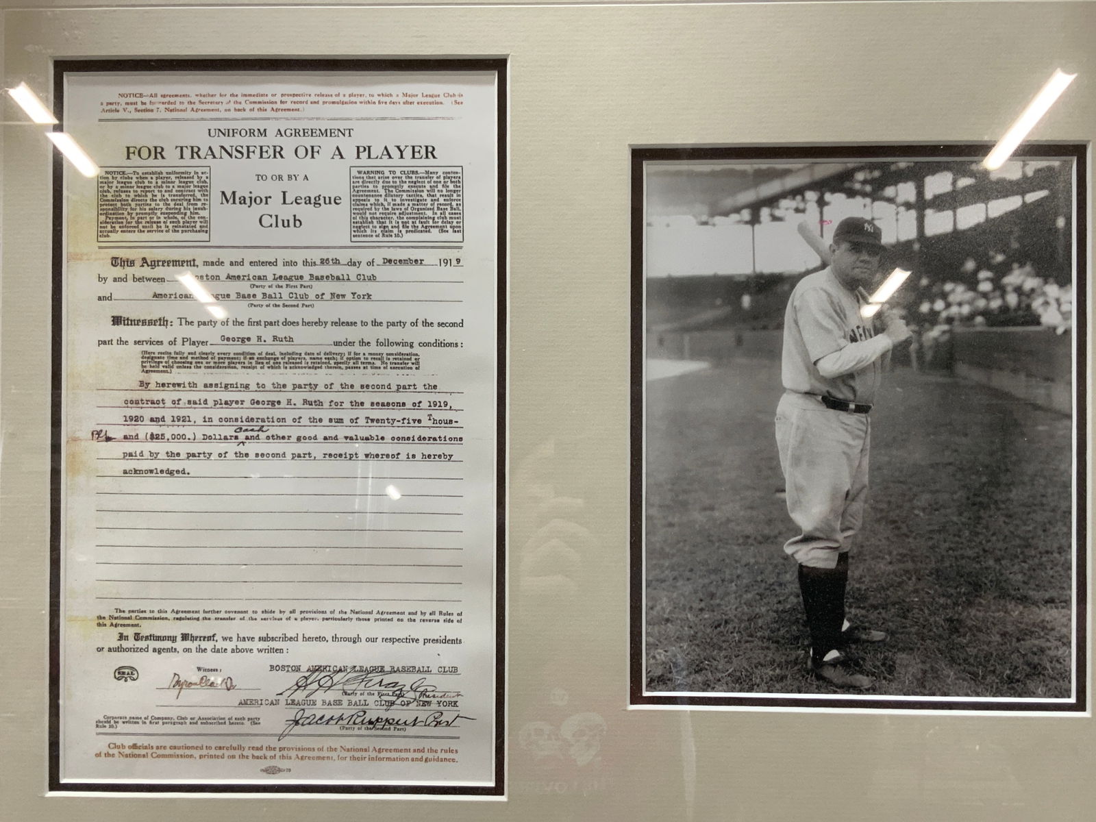 Deal Of The Century Babe Ruth Contract Litho (1 of 11)