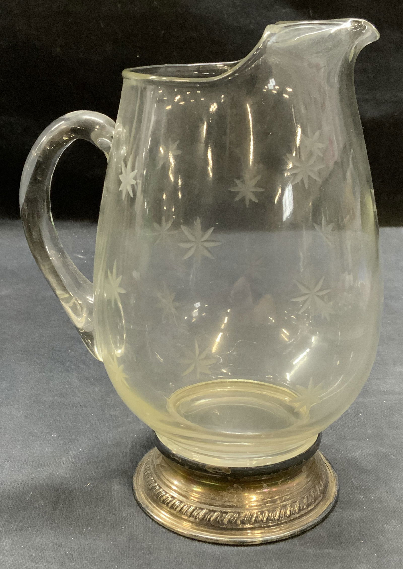 Vintage Sterling Silver Cut Glass Pitcher (1 of 8)