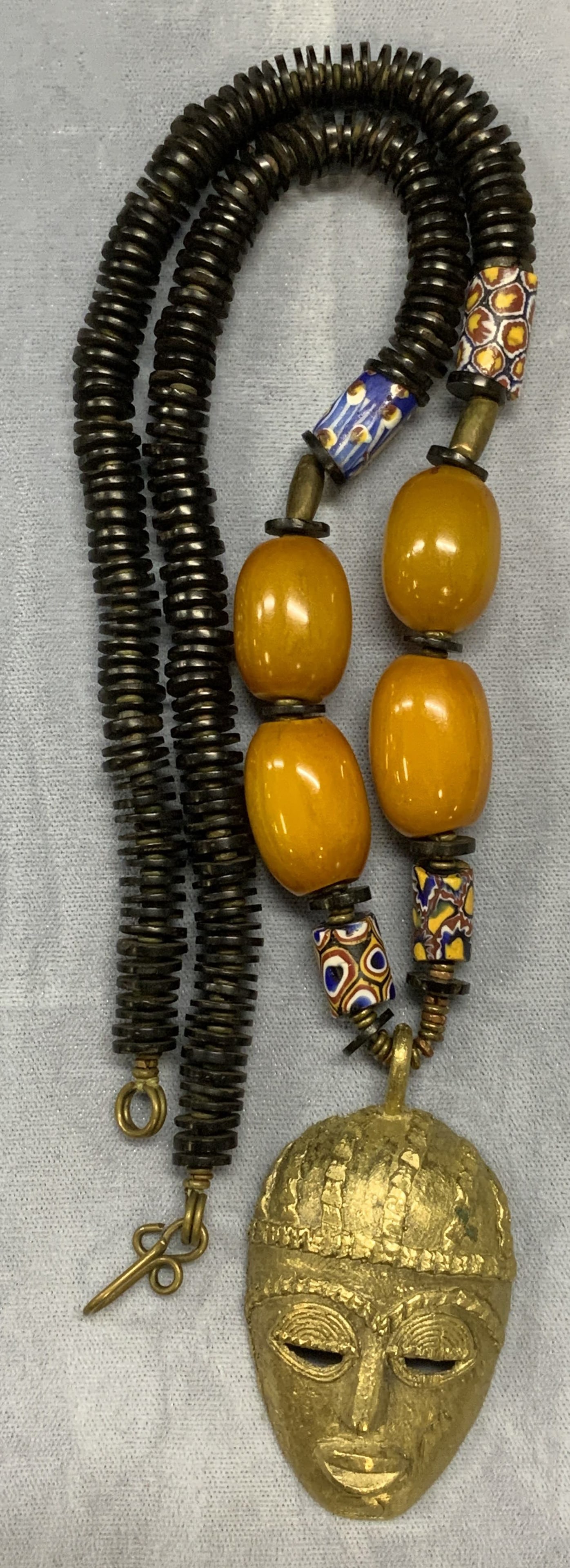 Beaded Amber Style Figural Pendant Necklace (1 of 6)