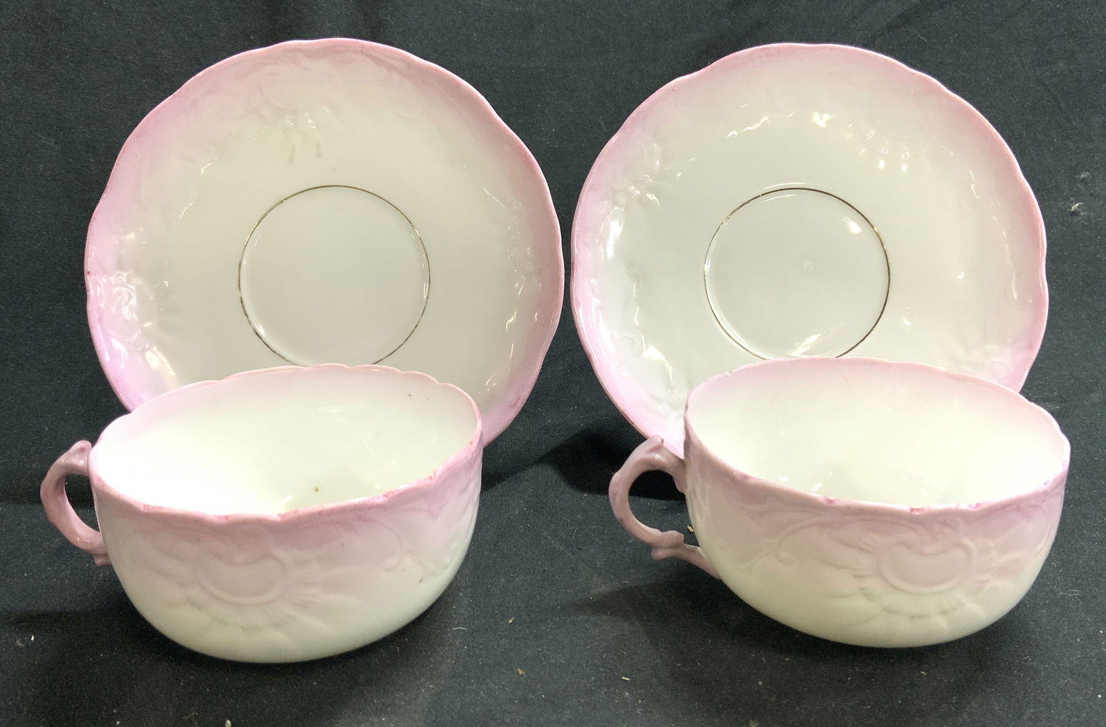 Pair Porcelain Teacups & Saucers (1 of 6)