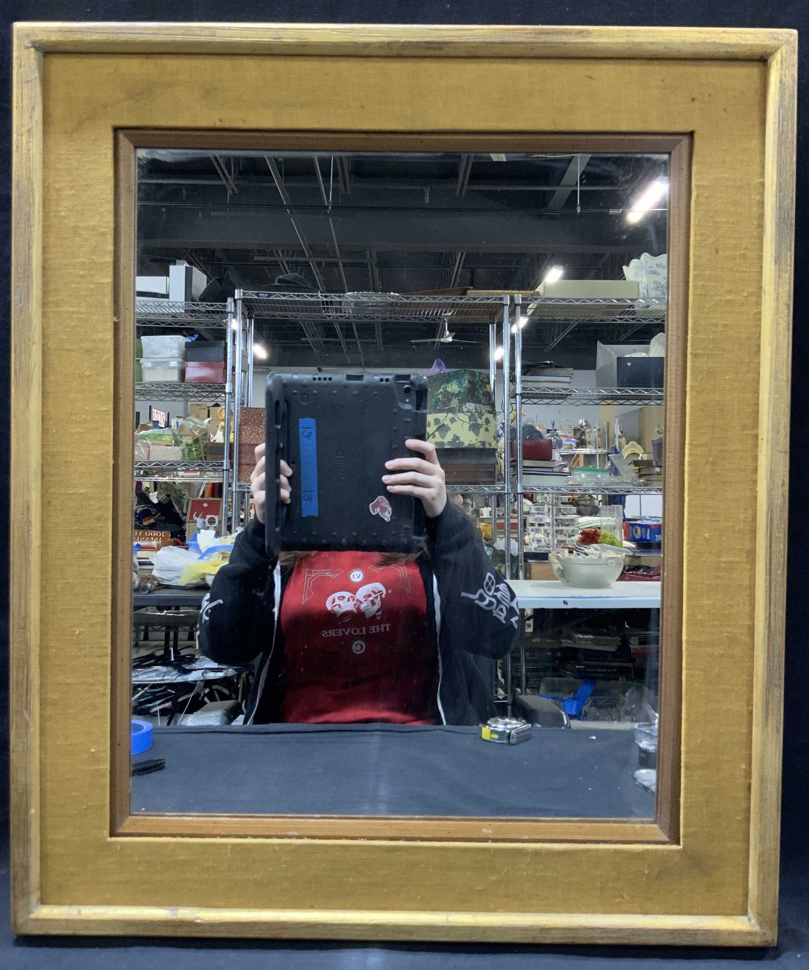 Vtg Gold Leafed Wooden Wall Mirror (1 of 6)