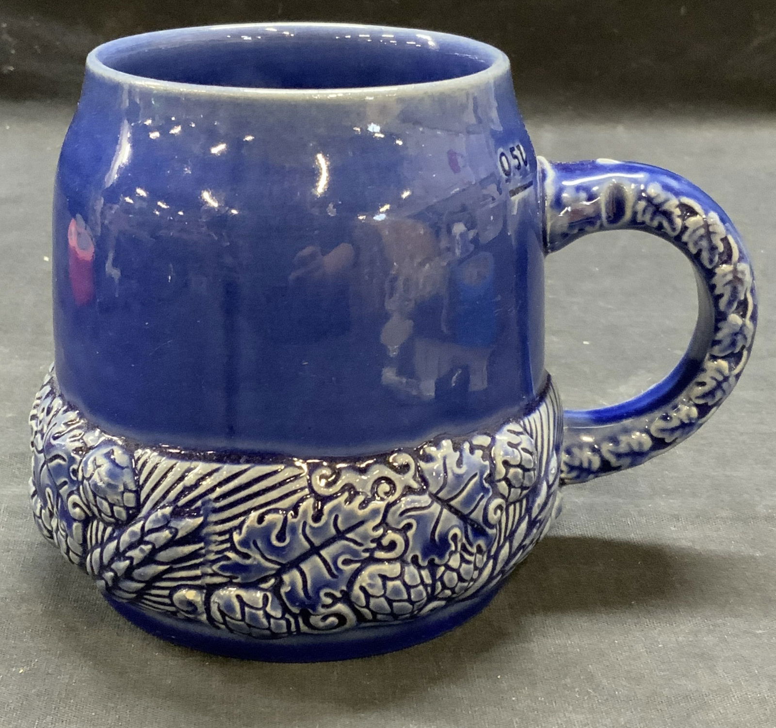 Vintage Signed Blue Pottery Mug (1 of 6)