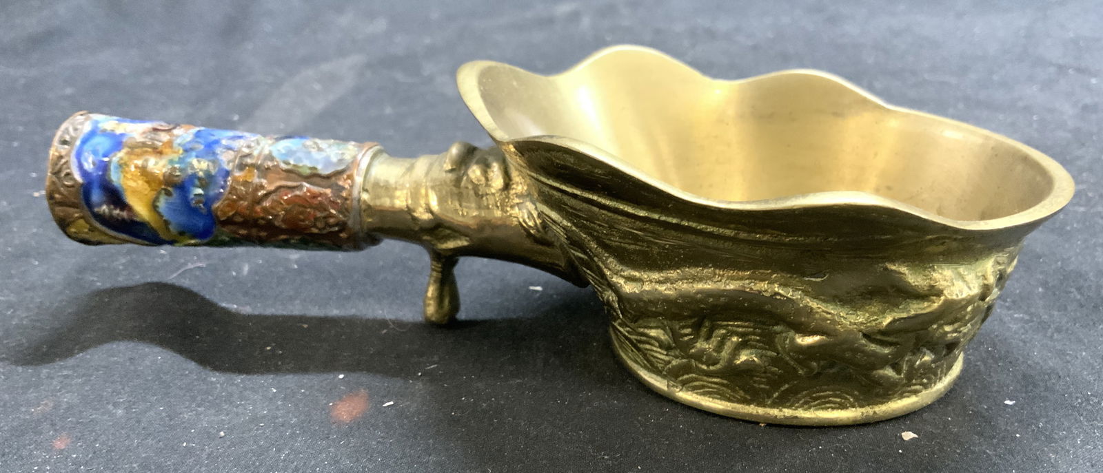 Vintage Asian Enamel On Brass Silk Iron (1 of 7)