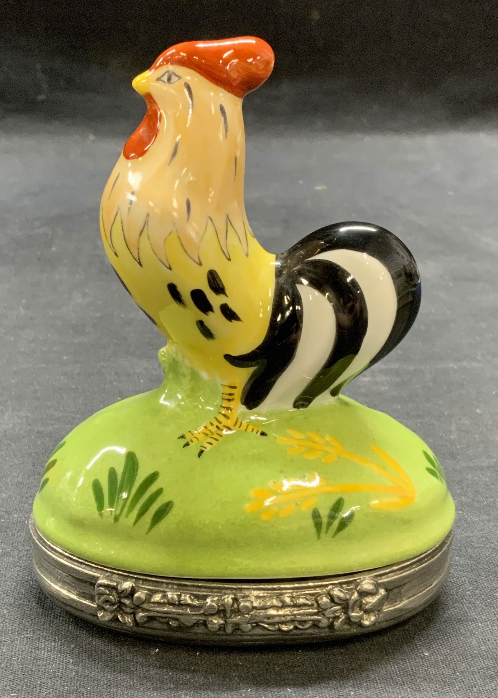 Chanill Limoges France Porc Rooster Trinket Box (1 of 6)