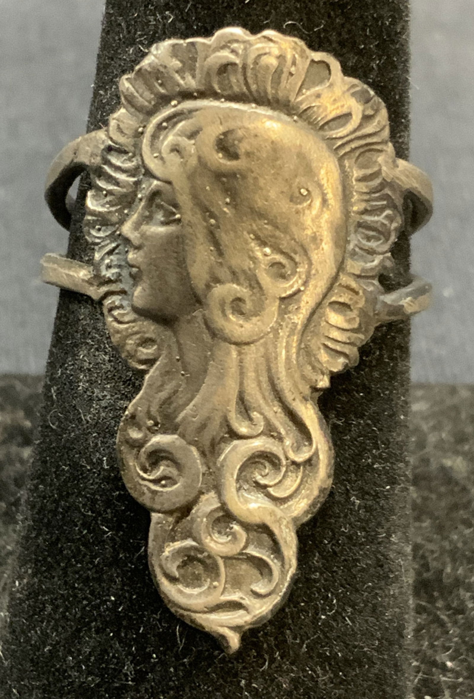 Antq Art Nouveau Sterling Silver Figural Ring (1 of 7)