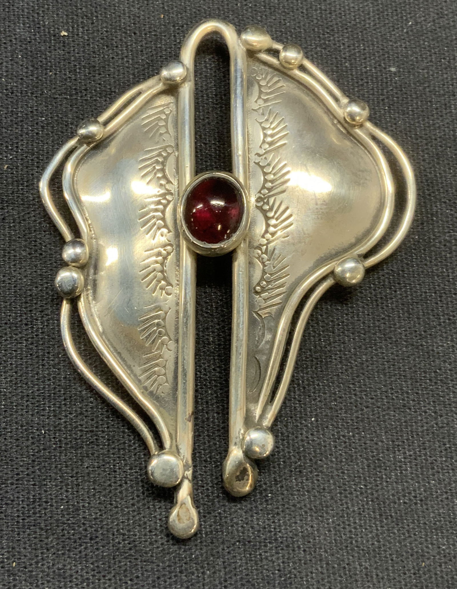 Vintage Sterling Silver & Garnet Brooch (1 of 6)