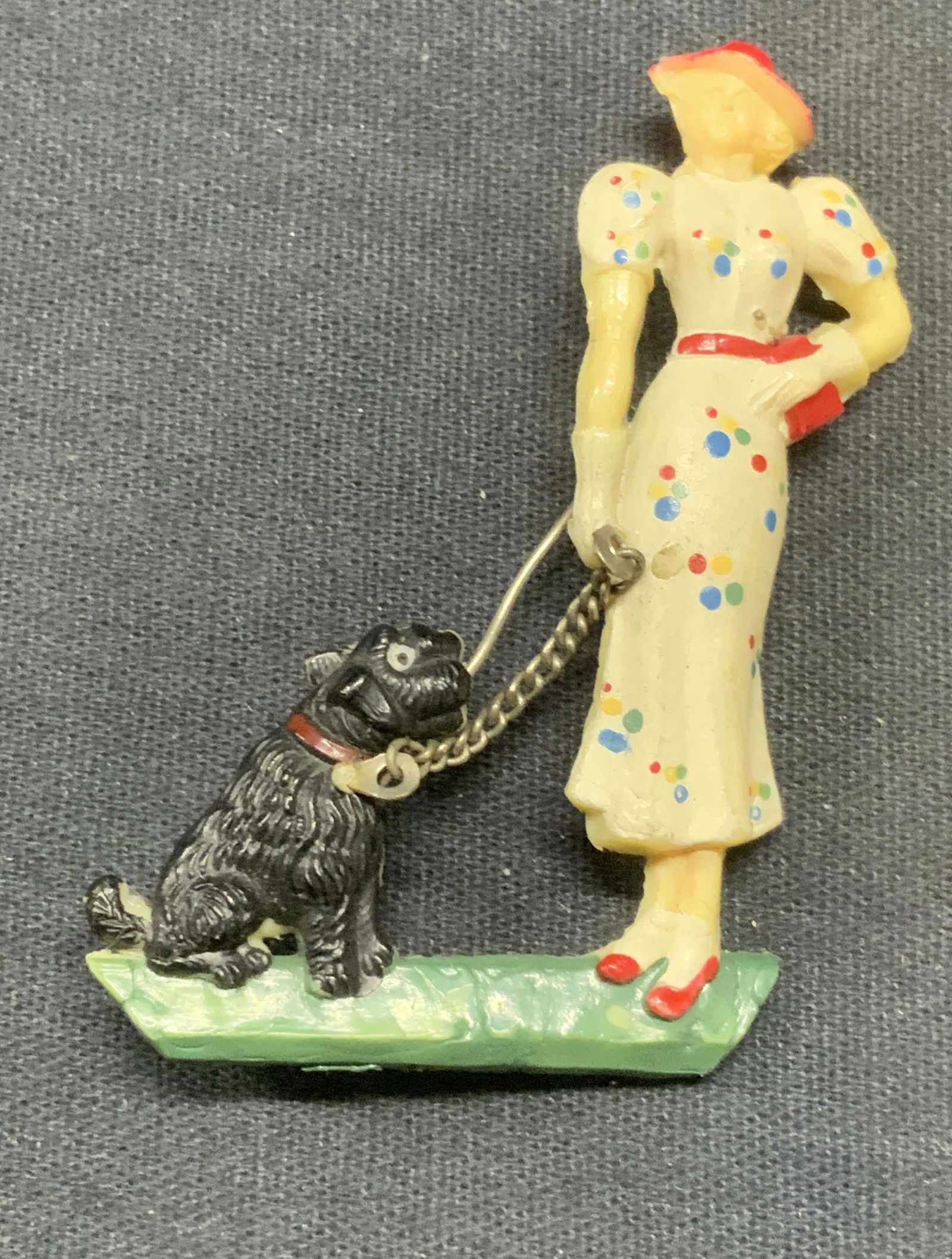 Vintage Lady & Dog Brooch (1 of 6)