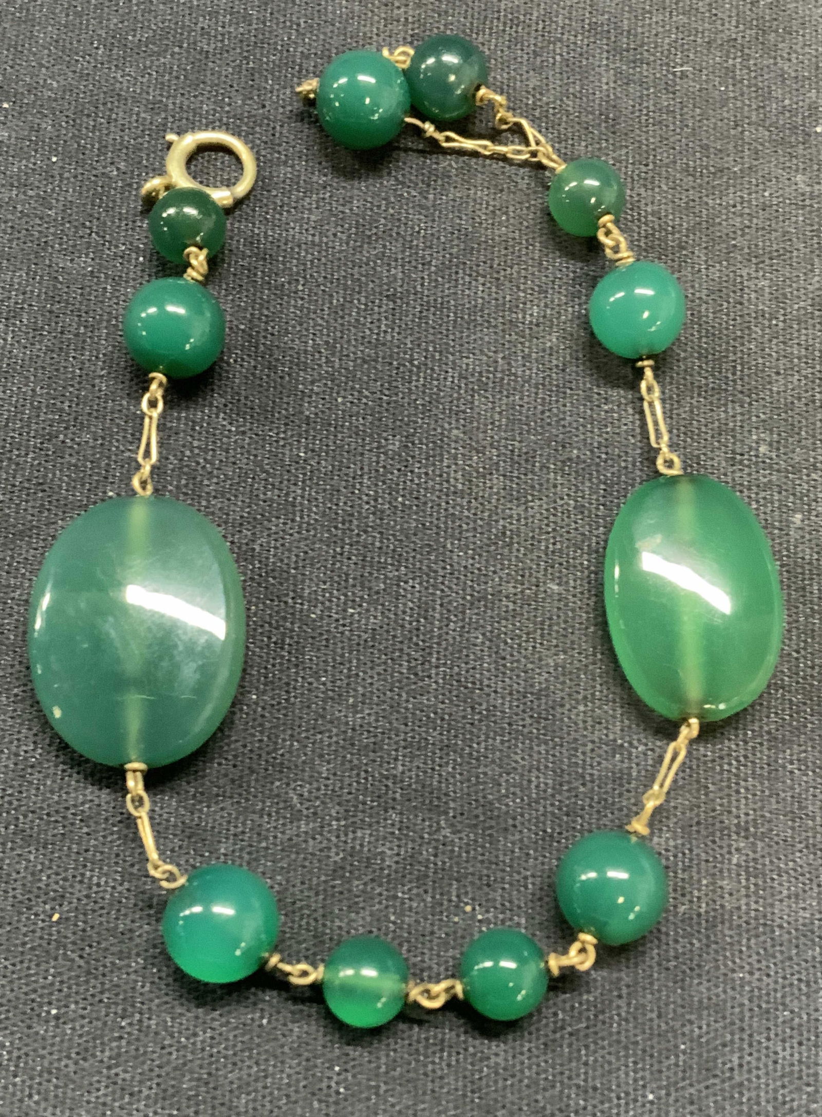 14k Gold Green Gemstone Beaded Bracelet (1 of 6)