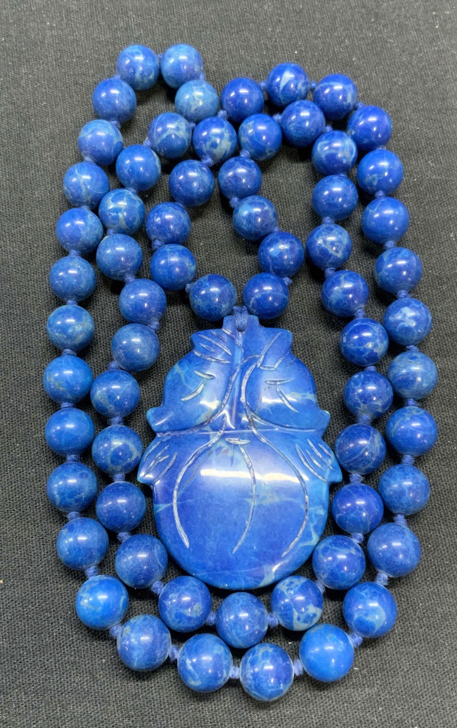 Lapis Lazuli Beaded Pendant Necklace 641.5 Ct (1 of 6)