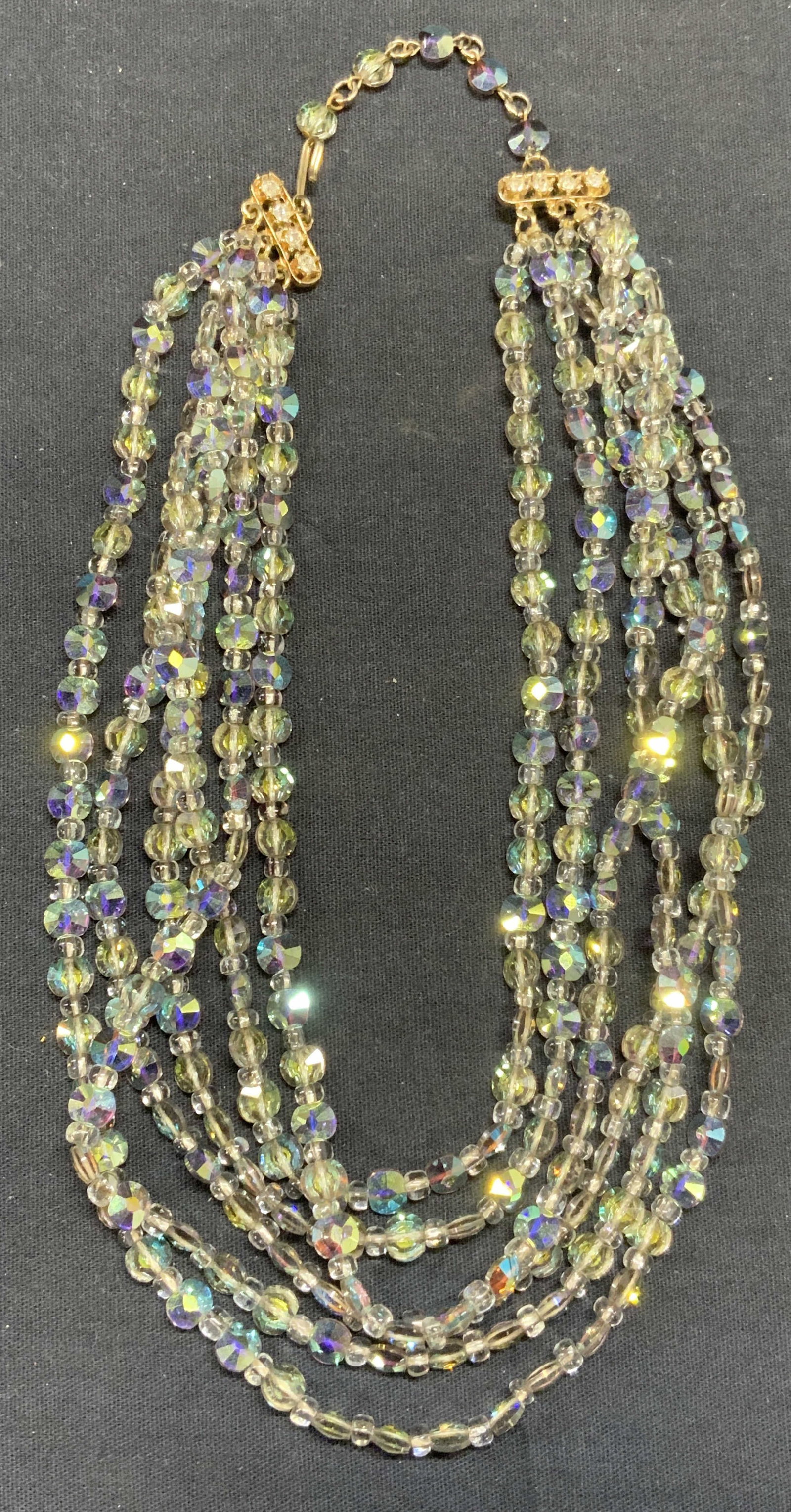Vintage Crystal Beaded Multi Strand Necklace (1 of 6)